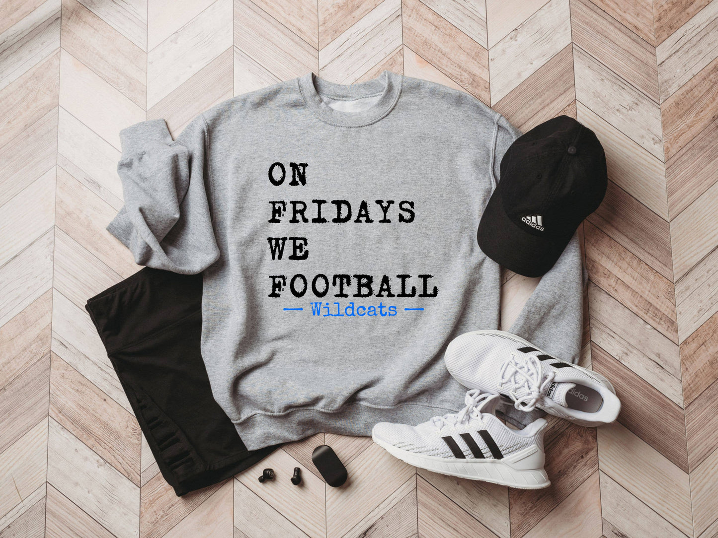 On Fridays We Football - Custom Mascot Graphic Sweatshirt: Black / Small