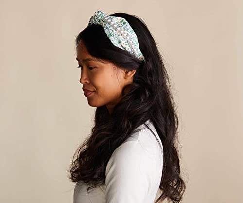 RIFLE PAPER CO. Garden Party Knotted Fabric Headband | Signature Bright Floral Pattern, Top Off Your Outfit. Covered Plastic Band Durable for Everyday Use (Gift for Mom, Teen, Girl)