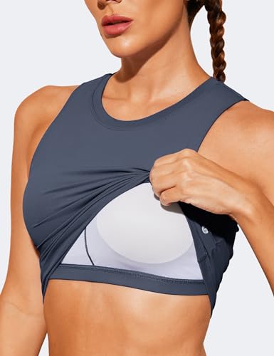 Natural Feelings Nudi Sports Bras for Women Removable Padded Yoga Tank Tops Sleeveless Fitness Workout Crop Tops