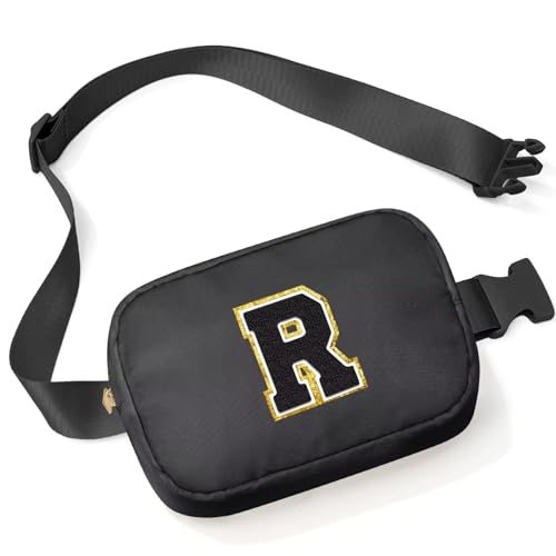 Initial Belt Bag - Crossbody Bags Women - Fanny Packs for Women Cross Body Bag White Small Waist Packs Travel Everywhere Belt Bag Monogram Crossbody Bag M