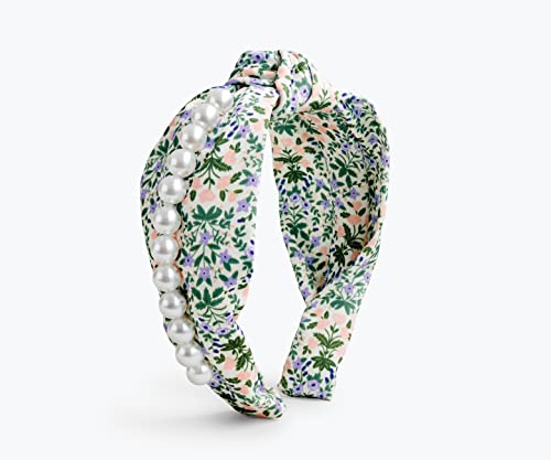 RIFLE PAPER CO. Garden Party Knotted Fabric Headband | Signature Bright Floral Pattern, Top Off Your Outfit. Covered Plastic Band Durable for Everyday Use (Gift for Mom, Teen, Girl)