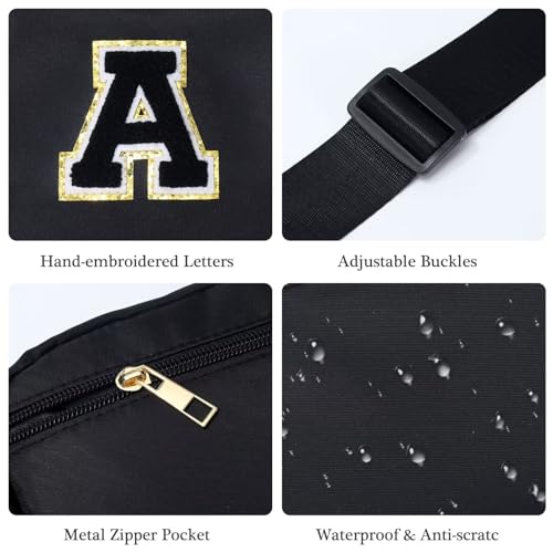 Initial Belt Bag - Crossbody Bags Women - Fanny Packs for Women Cross Body Bag White Small Waist Packs Travel Everywhere Belt Bag Monogram Crossbody Bag M