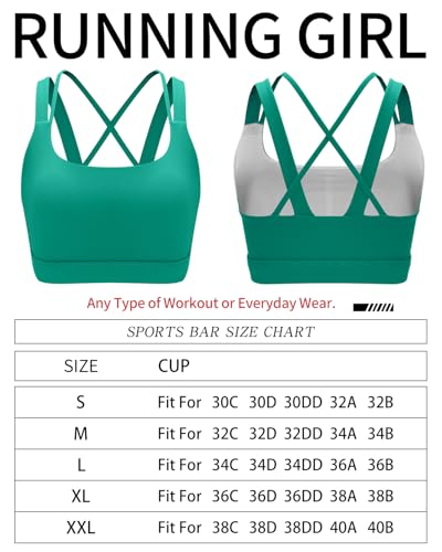 RUNNING GIRL Sports Bra for Women, Criss-Cross Back Padded Strappy Sports Bras Medium Support Yoga Bra with Removable Cups