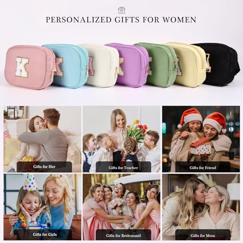 Initial Belt Bag - Crossbody Bags Women - Fanny Packs for Women Cross Body Bag White Small Waist Packs Travel Everywhere Belt Bag Monogram Crossbody Bag M