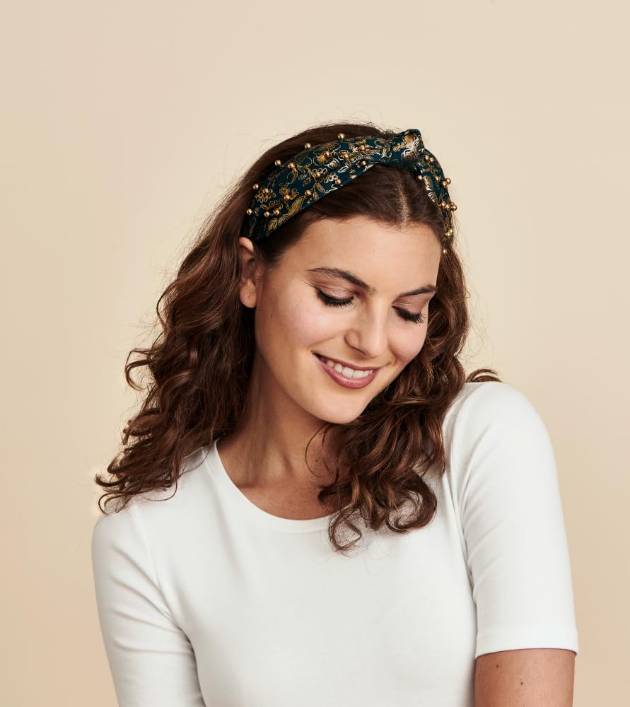 RIFLE PAPER CO. Garden Party Knotted Fabric Headband | Signature Bright Floral Pattern, Top Off Your Outfit. Covered Plastic Band Durable for Everyday Use (Gift for Mom, Teen, Girl)