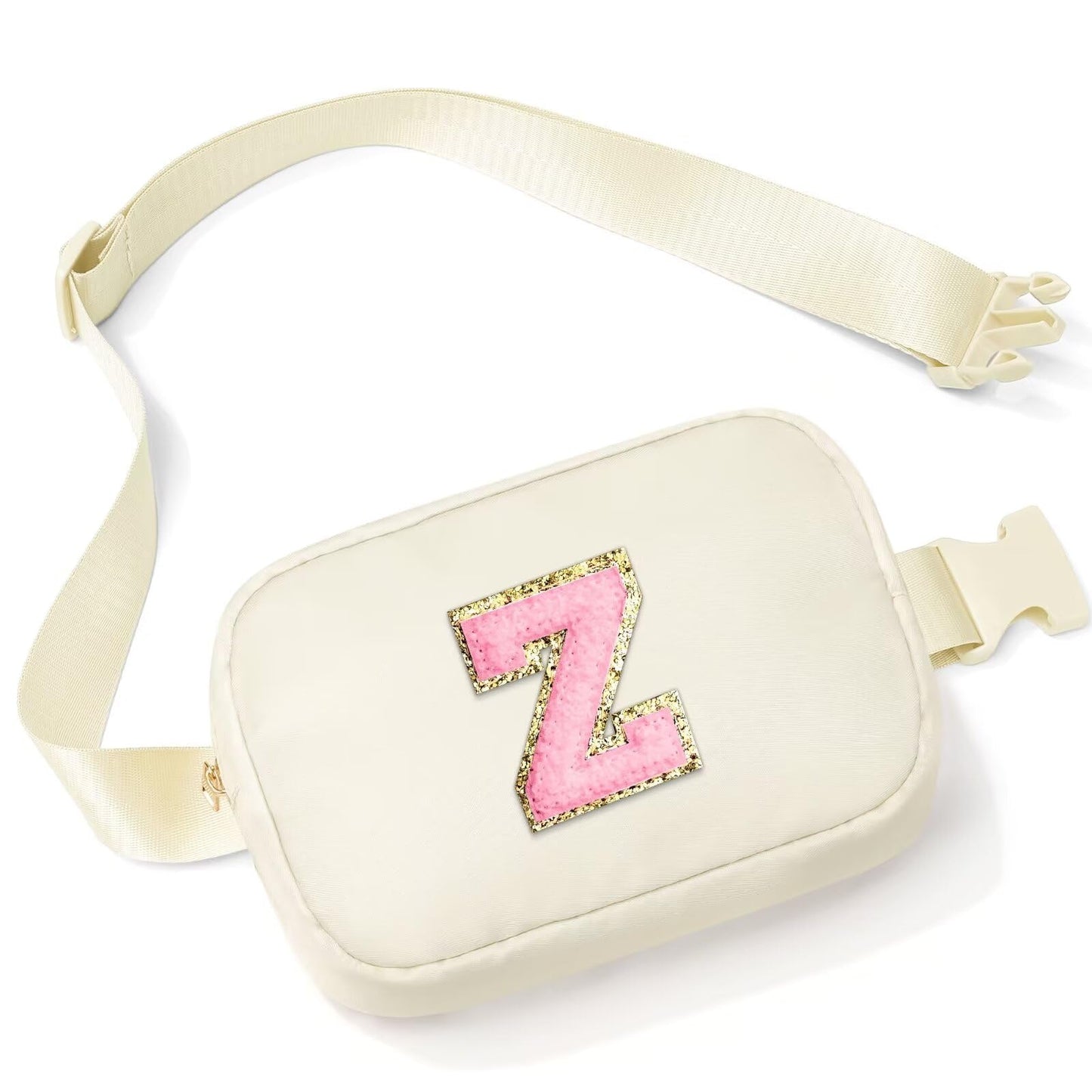 Initial Belt Bag - Crossbody Bags Women - Fanny Packs for Women Cross Body Bag White Small Waist Packs Travel Everywhere Belt Bag Monogram Crossbody Bag M