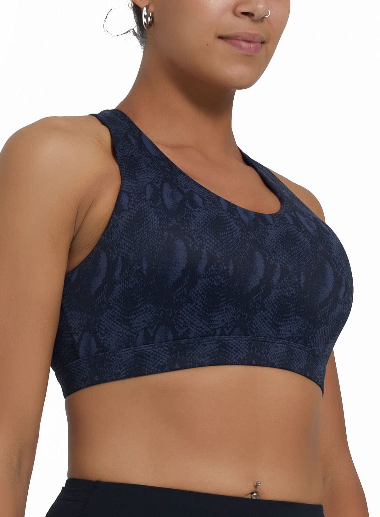 RUNNING GIRL Sports Bra for Women, Criss-Cross Back Padded Strappy Sports Bras Medium Support Yoga Bra with Removable Cups