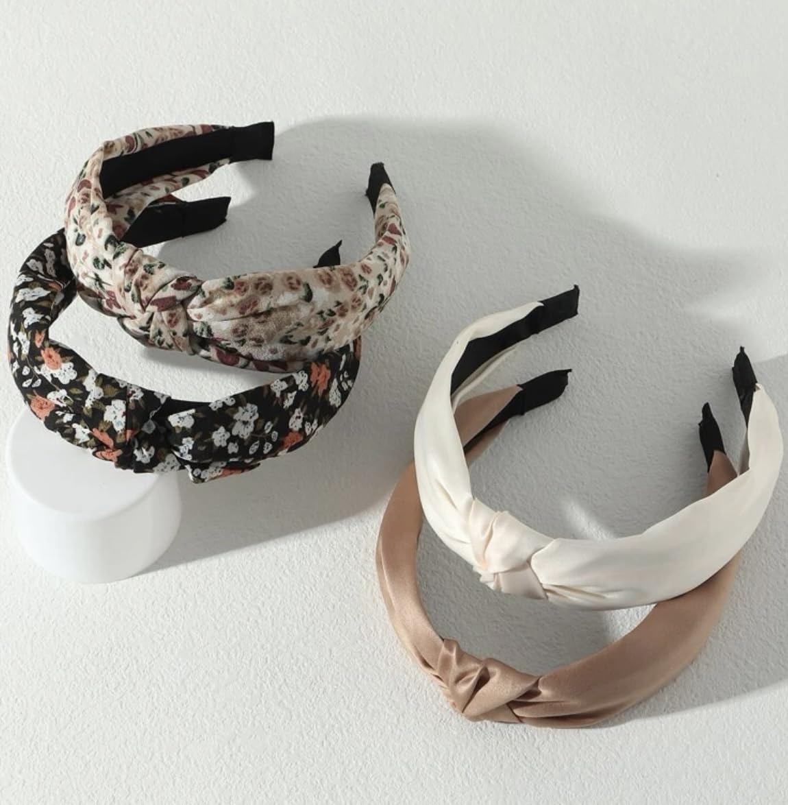 Knotted Headbands for Women Non Slip Fashion Women Headbands for Hair Cute Hairband for Women's Hair Wide Top Knot Hair Hoops for Girls Black White Leopard Head Band Trendy Hair Accessories for Women