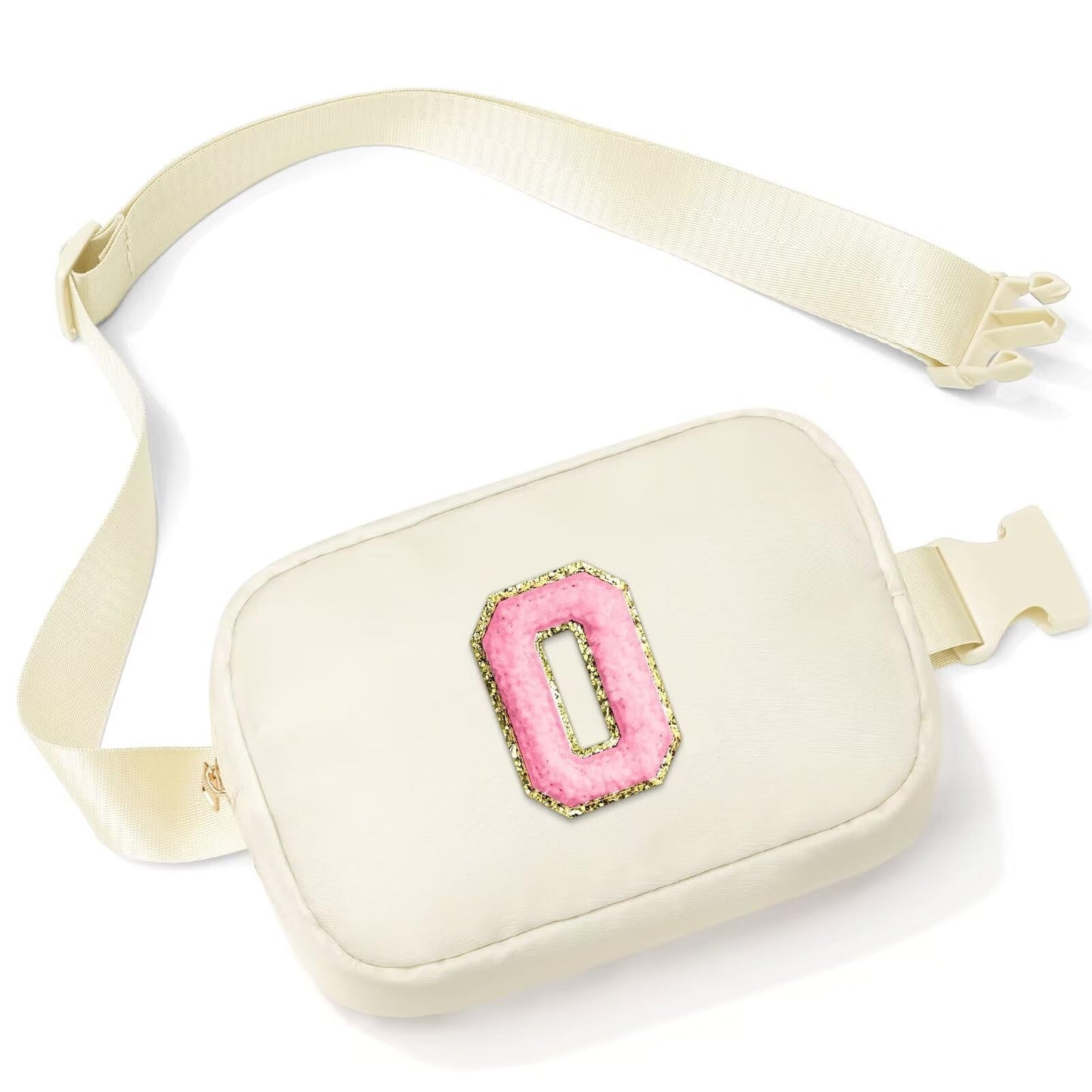 Initial Belt Bag - Crossbody Bags Women - Fanny Packs for Women Cross Body Bag White Small Waist Packs Travel Everywhere Belt Bag Monogram Crossbody Bag M