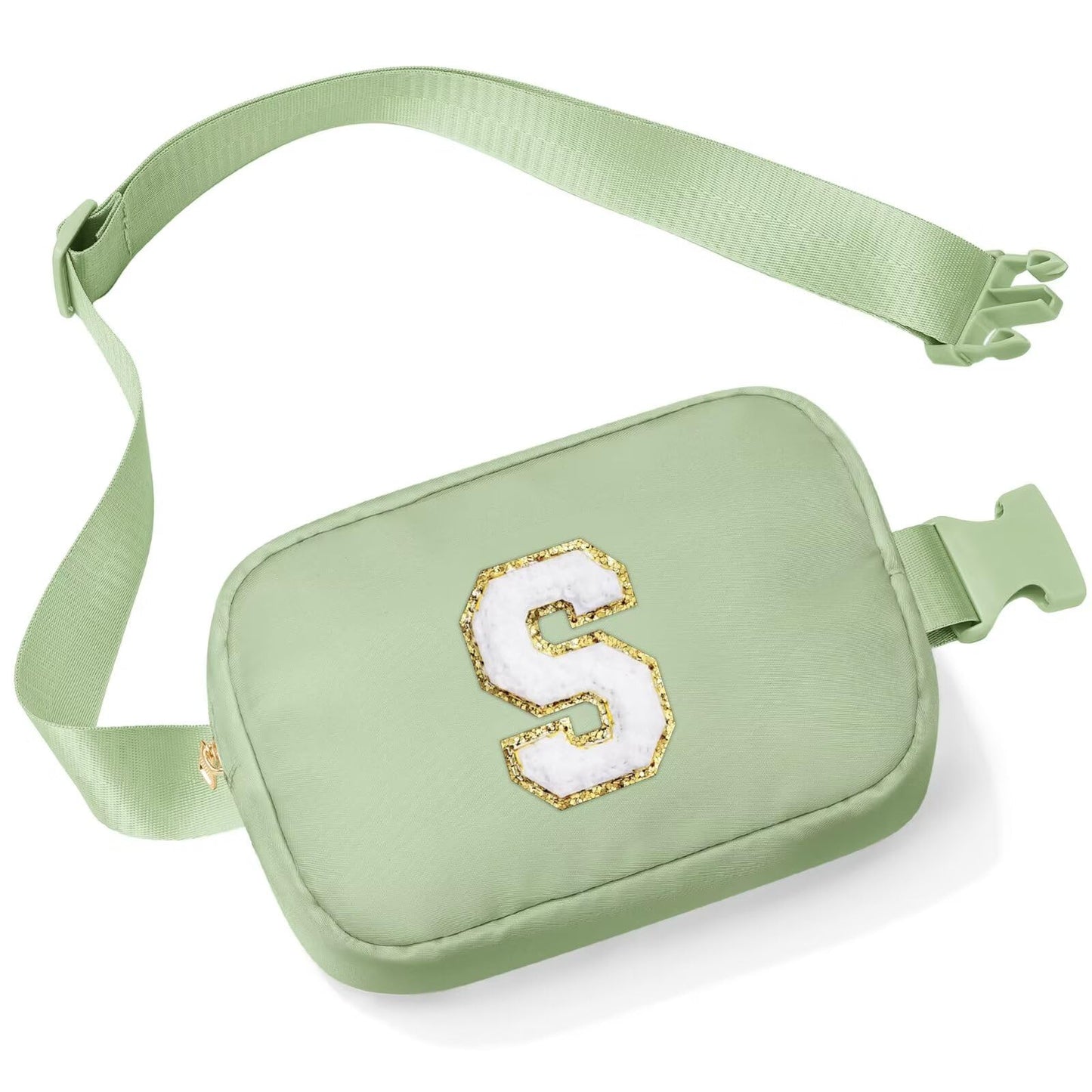Initial Belt Bag - Crossbody Bags Women - Fanny Packs for Women Cross Body Bag White Small Waist Packs Travel Everywhere Belt Bag Monogram Crossbody Bag M