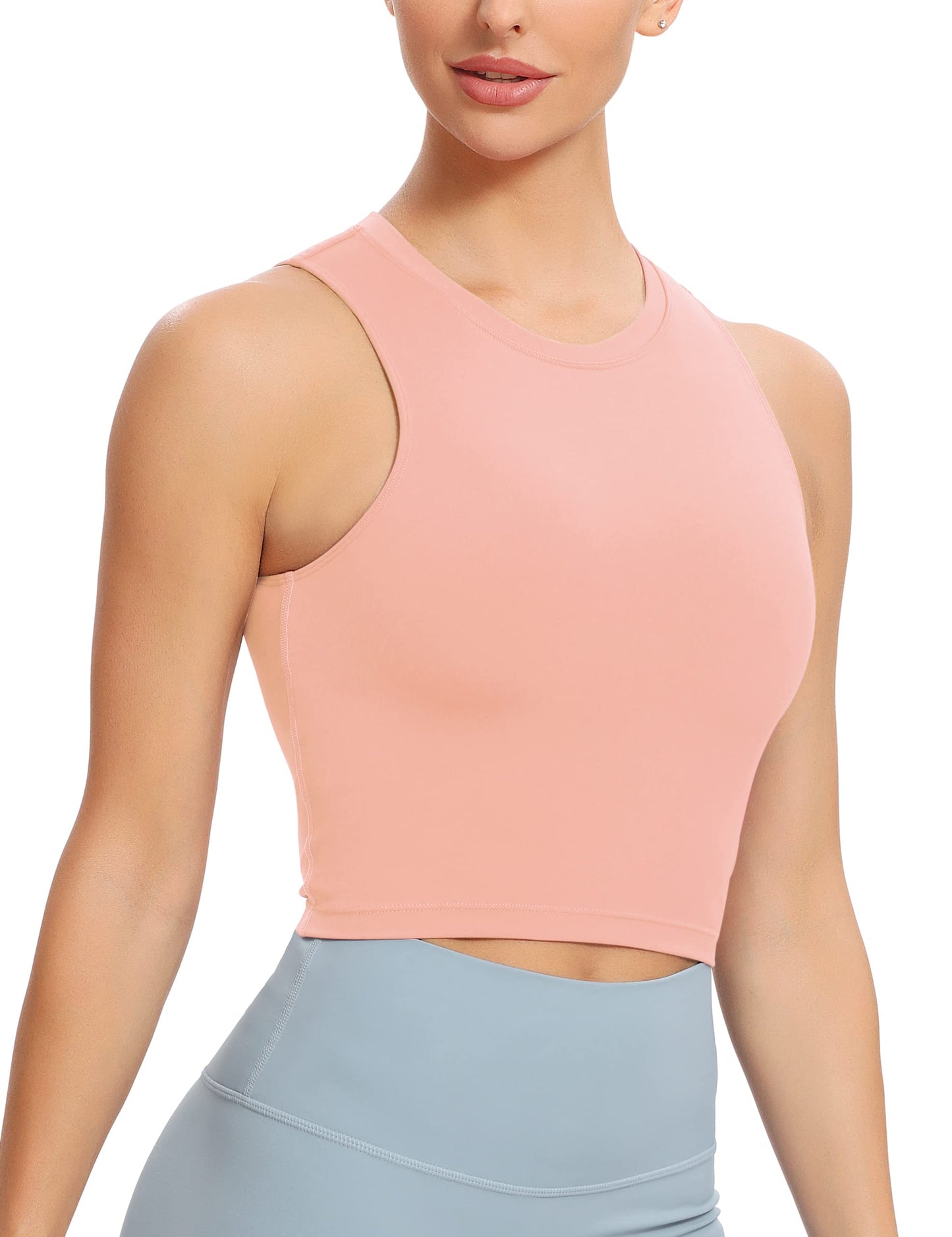 Natural Feelings Nudi Sports Bras for Women Removable Padded Yoga Tank Tops Sleeveless Fitness Workout Crop Tops