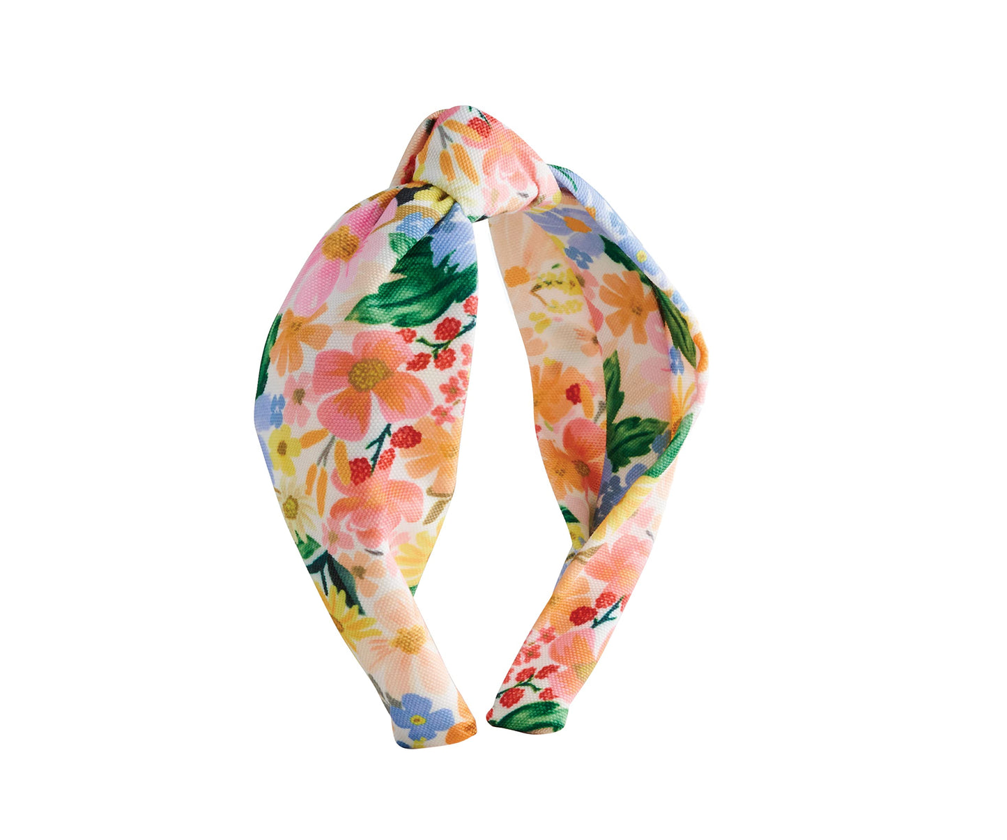 RIFLE PAPER CO. Garden Party Knotted Fabric Headband | Signature Bright Floral Pattern, Top Off Your Outfit. Covered Plastic Band Durable for Everyday Use (Gift for Mom, Teen, Girl)