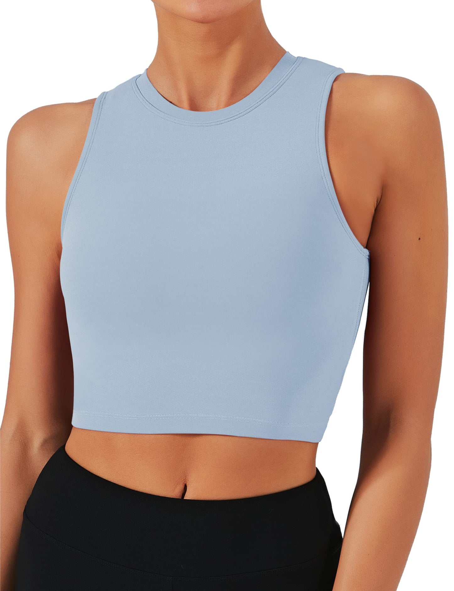 Natural Feelings Nudi Sports Bras for Women Removable Padded Yoga Tank Tops Sleeveless Fitness Workout Crop Tops