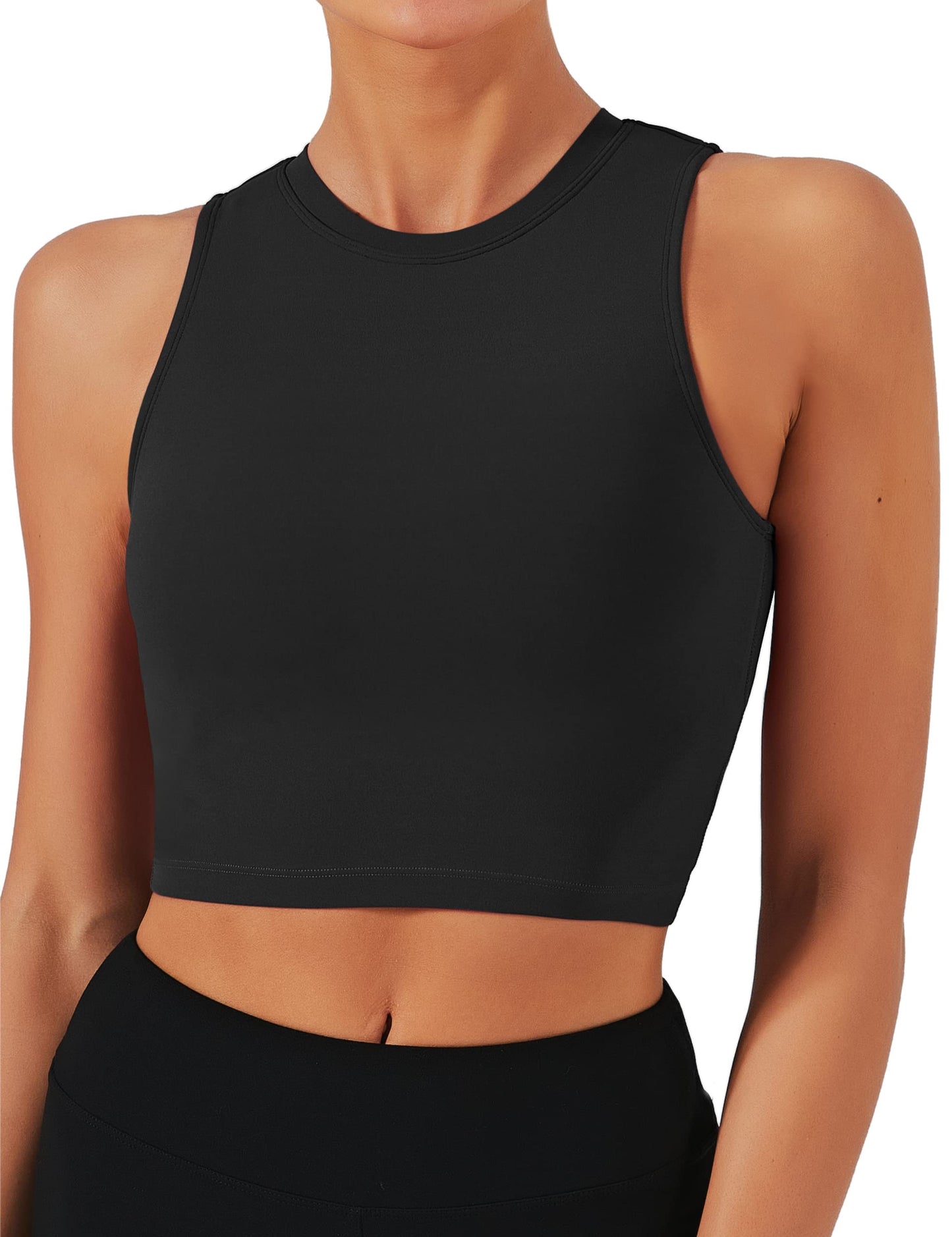 Natural Feelings Nudi Sports Bras for Women Removable Padded Yoga Tank Tops Sleeveless Fitness Workout Crop Tops