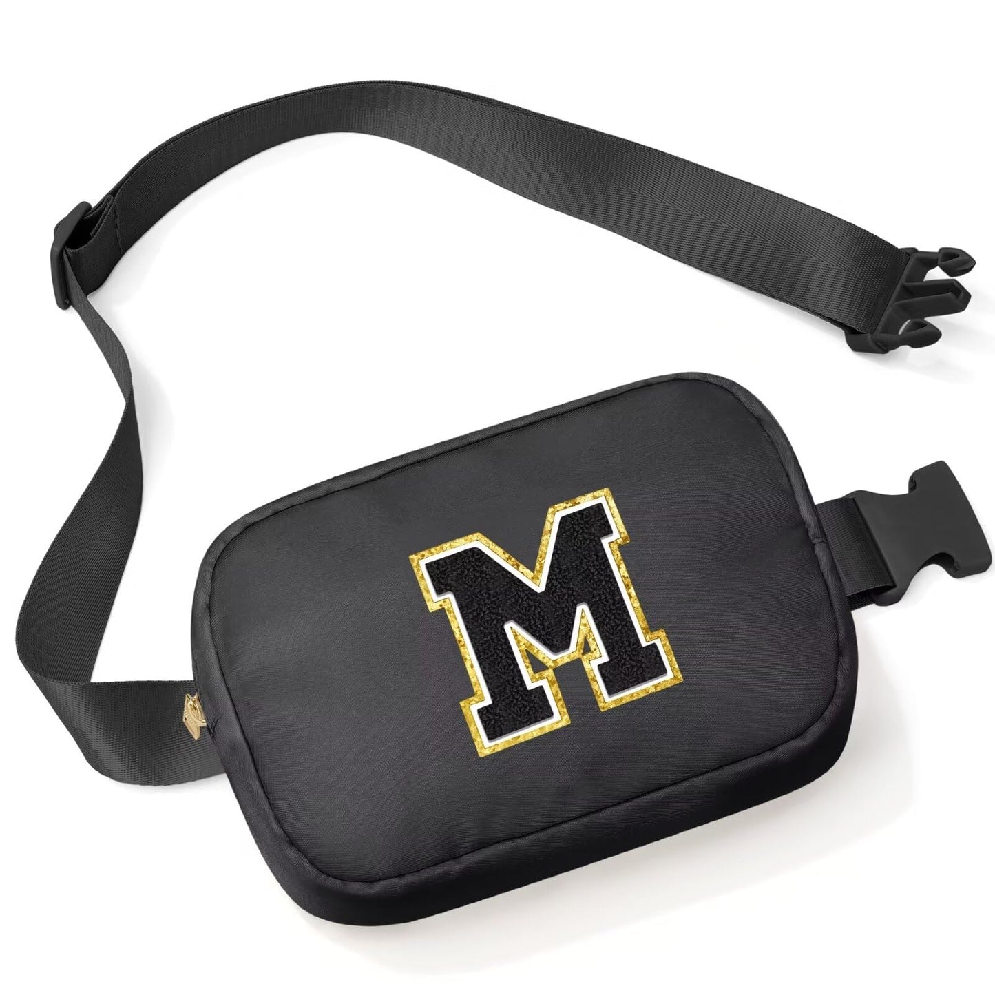 Initial Belt Bag - Crossbody Bags Women - Fanny Packs for Women Cross Body Bag White Small Waist Packs Travel Everywhere Belt Bag Monogram Crossbody Bag M