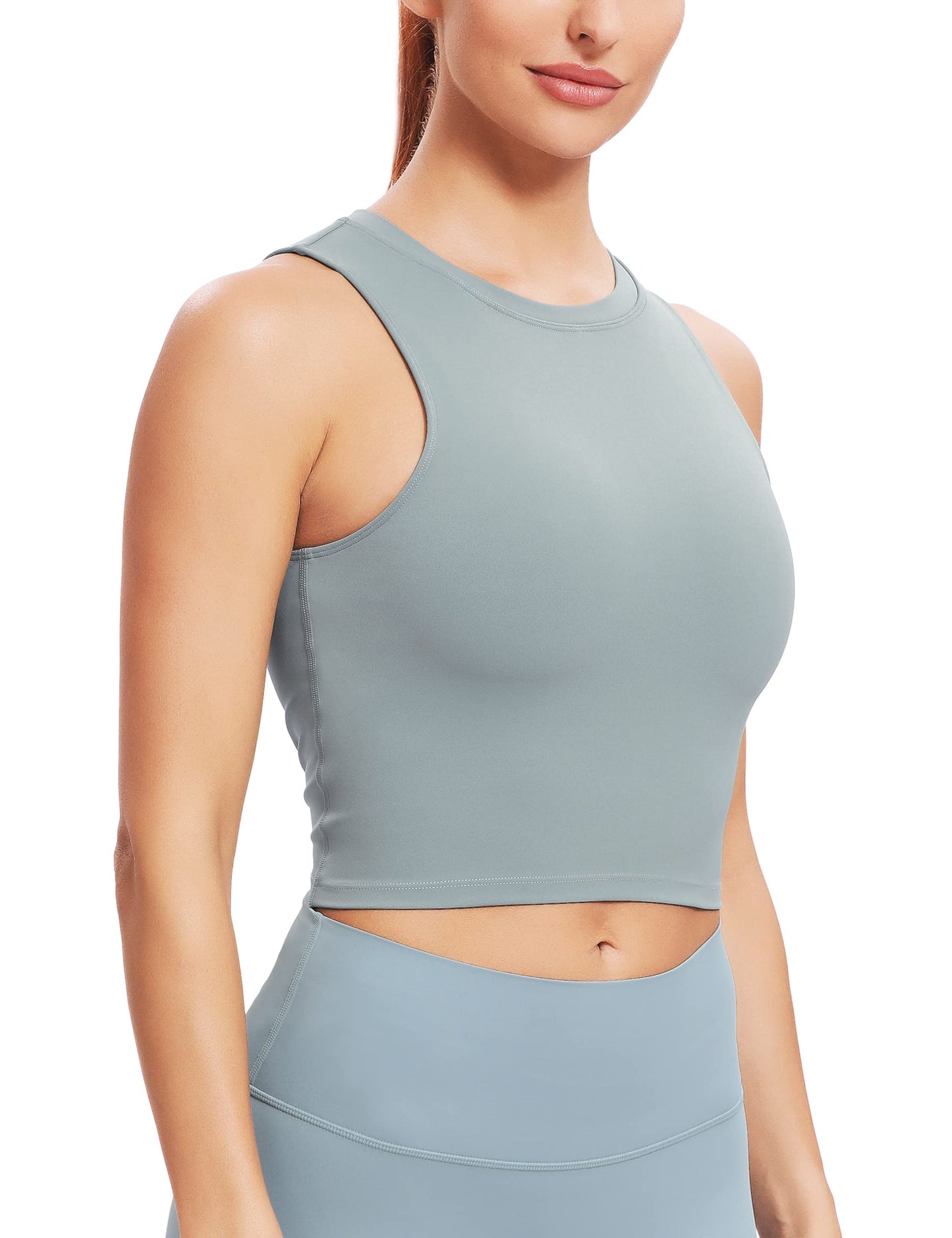 Natural Feelings Nudi Sports Bras for Women Removable Padded Yoga Tank Tops Sleeveless Fitness Workout Crop Tops
