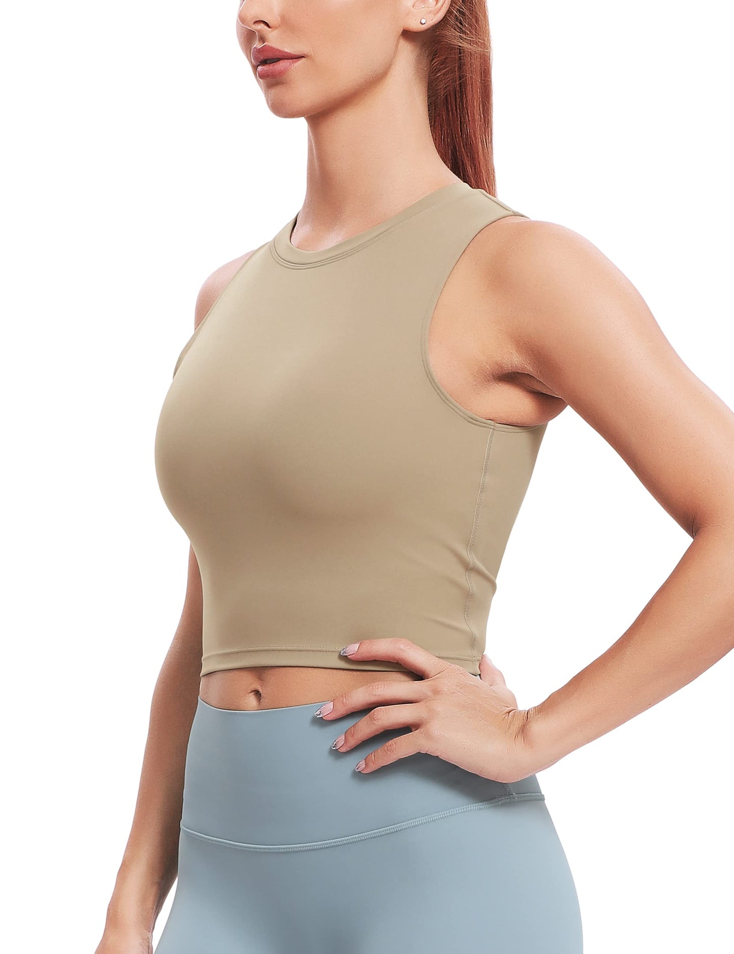 Natural Feelings Nudi Sports Bras for Women Removable Padded Yoga Tank Tops Sleeveless Fitness Workout Crop Tops