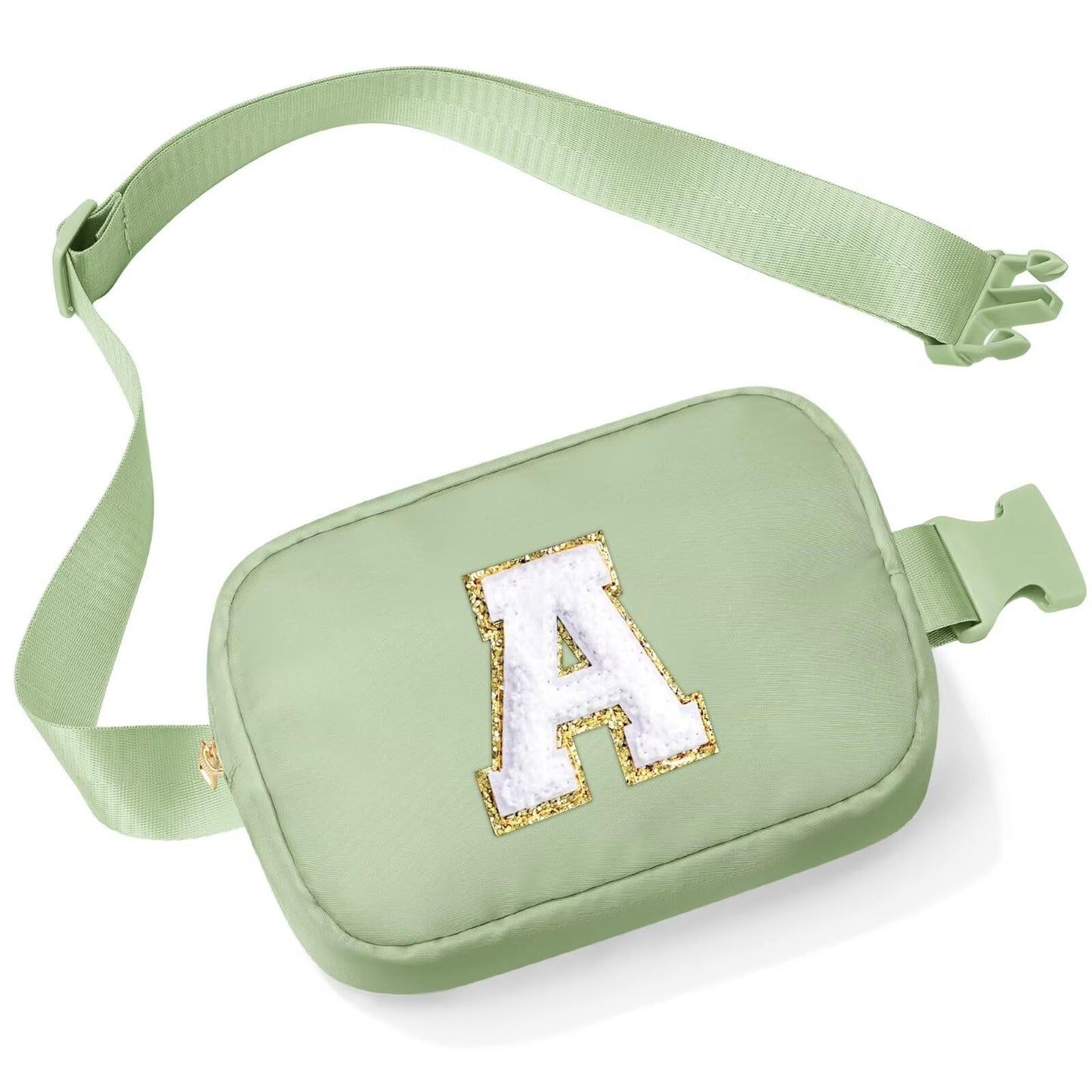 Initial Belt Bag - Crossbody Bags Women - Fanny Packs for Women Cross Body Bag White Small Waist Packs Travel Everywhere Belt Bag Monogram Crossbody Bag M