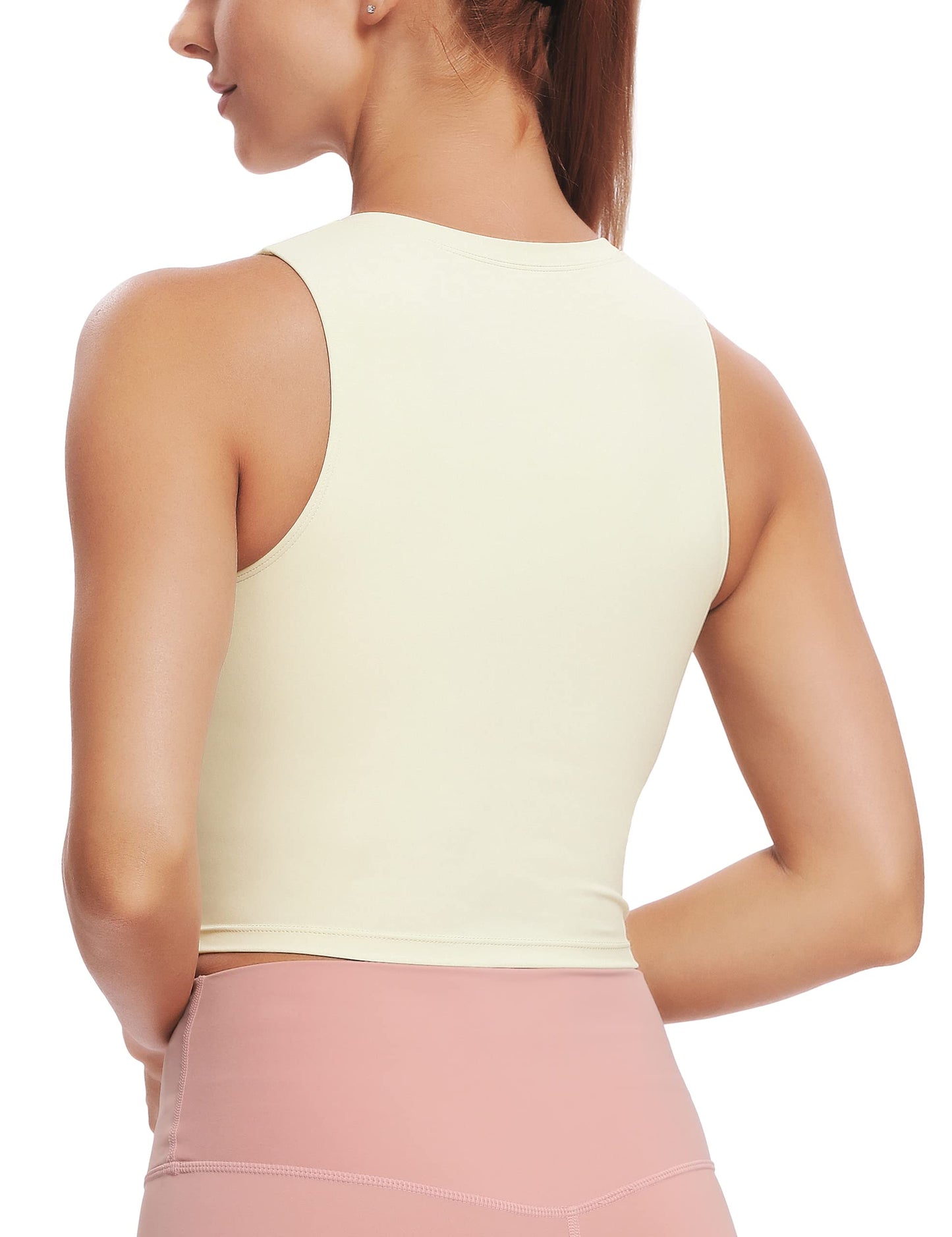 Natural Feelings Nudi Sports Bras for Women Removable Padded Yoga Tank Tops Sleeveless Fitness Workout Crop Tops