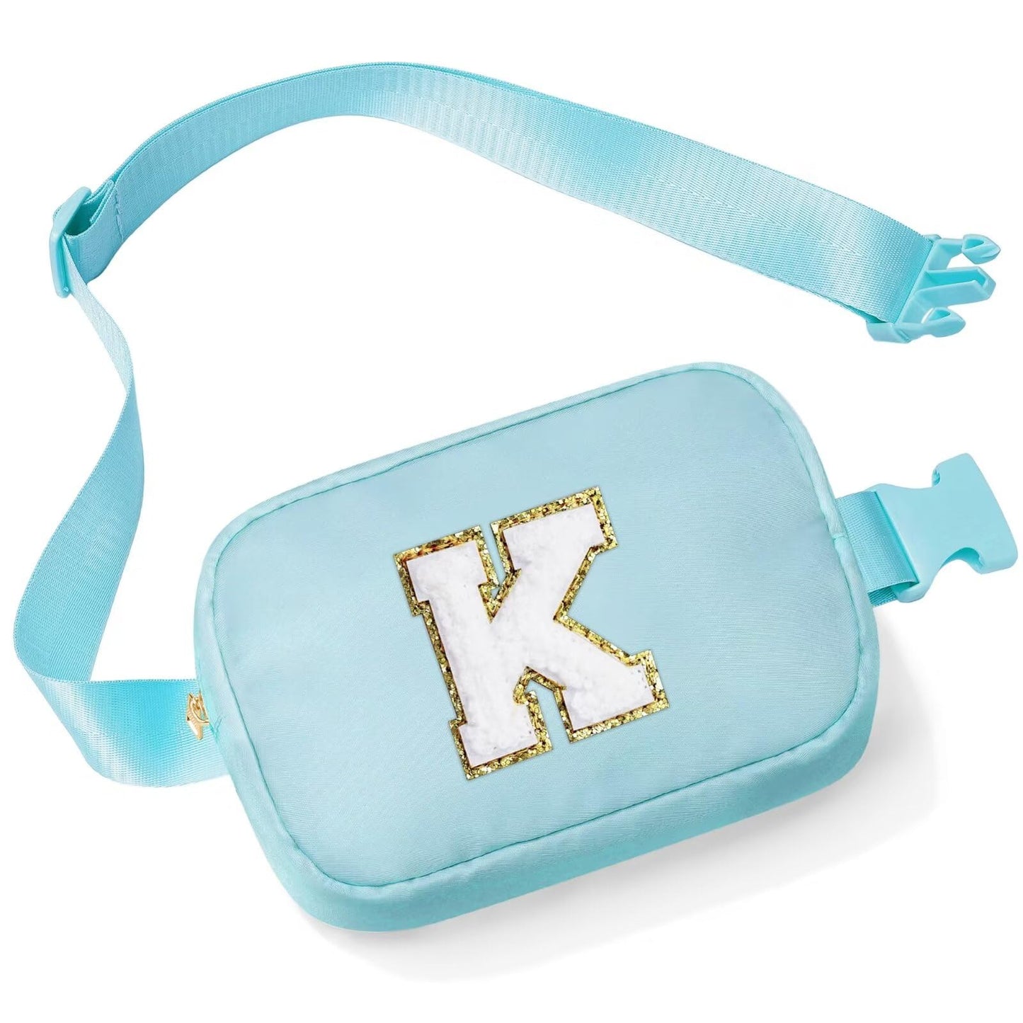 Initial Belt Bag - Crossbody Bags Women - Fanny Packs for Women Cross Body Bag White Small Waist Packs Travel Everywhere Belt Bag Monogram Crossbody Bag M