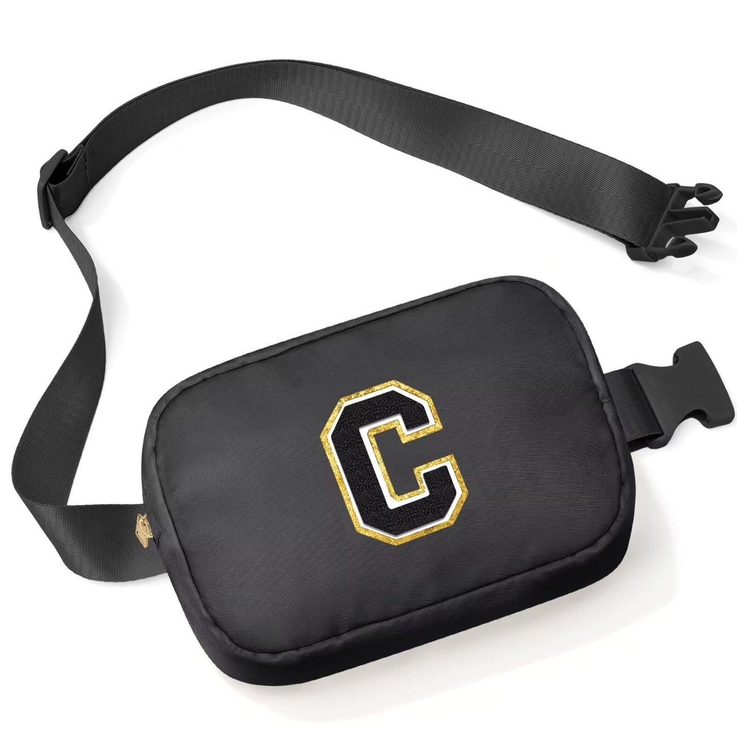 Initial Belt Bag - Crossbody Bags Women - Fanny Packs for Women Cross Body Bag White Small Waist Packs Travel Everywhere Belt Bag Monogram Crossbody Bag M