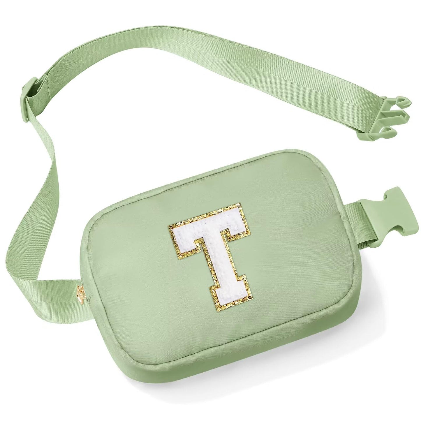 Initial Belt Bag - Crossbody Bags Women - Fanny Packs for Women Cross Body Bag White Small Waist Packs Travel Everywhere Belt Bag Monogram Crossbody Bag M