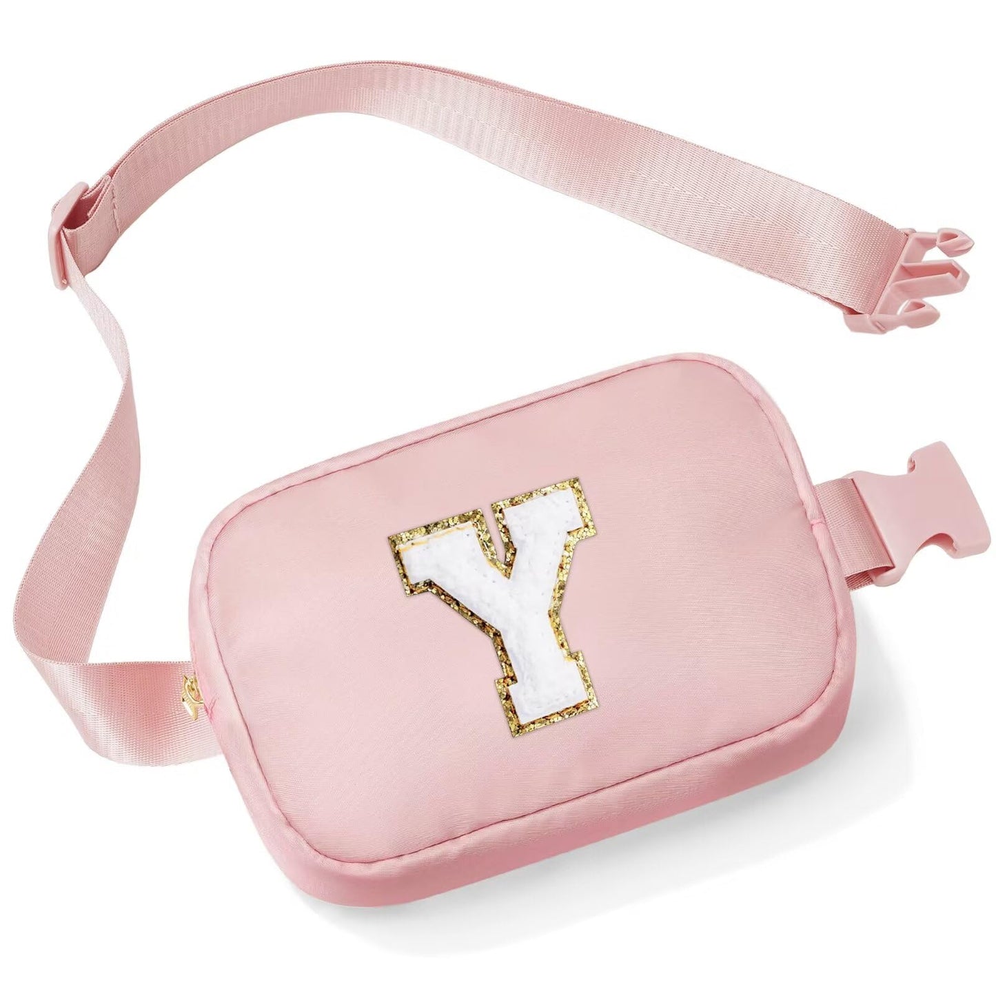 Initial Belt Bag - Crossbody Bags Women - Fanny Packs for Women Cross Body Bag White Small Waist Packs Travel Everywhere Belt Bag Monogram Crossbody Bag M