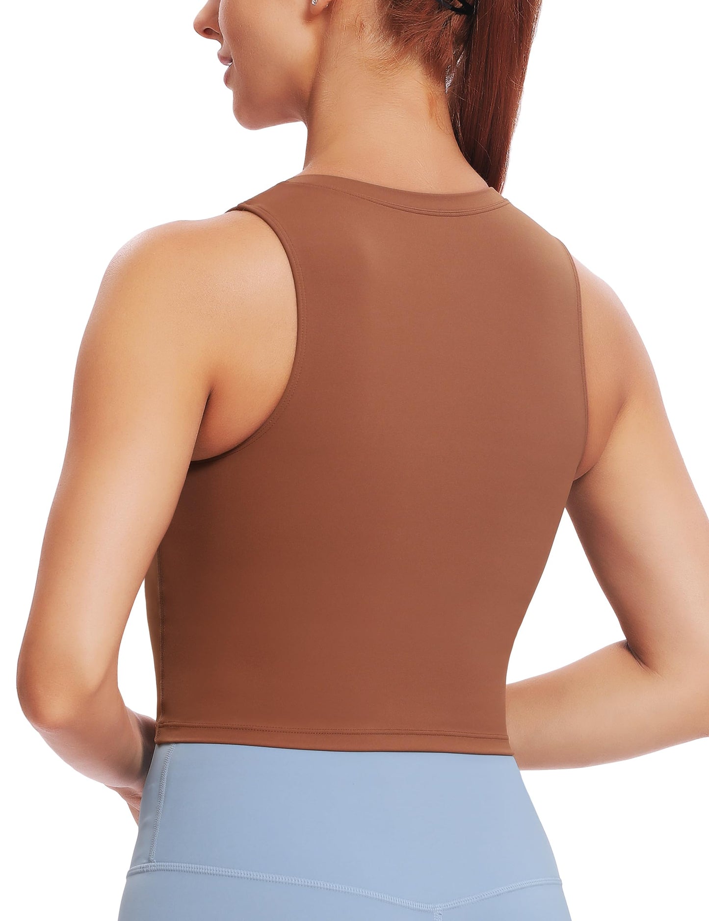Natural Feelings Nudi Sports Bras for Women Removable Padded Yoga Tank Tops Sleeveless Fitness Workout Crop Tops