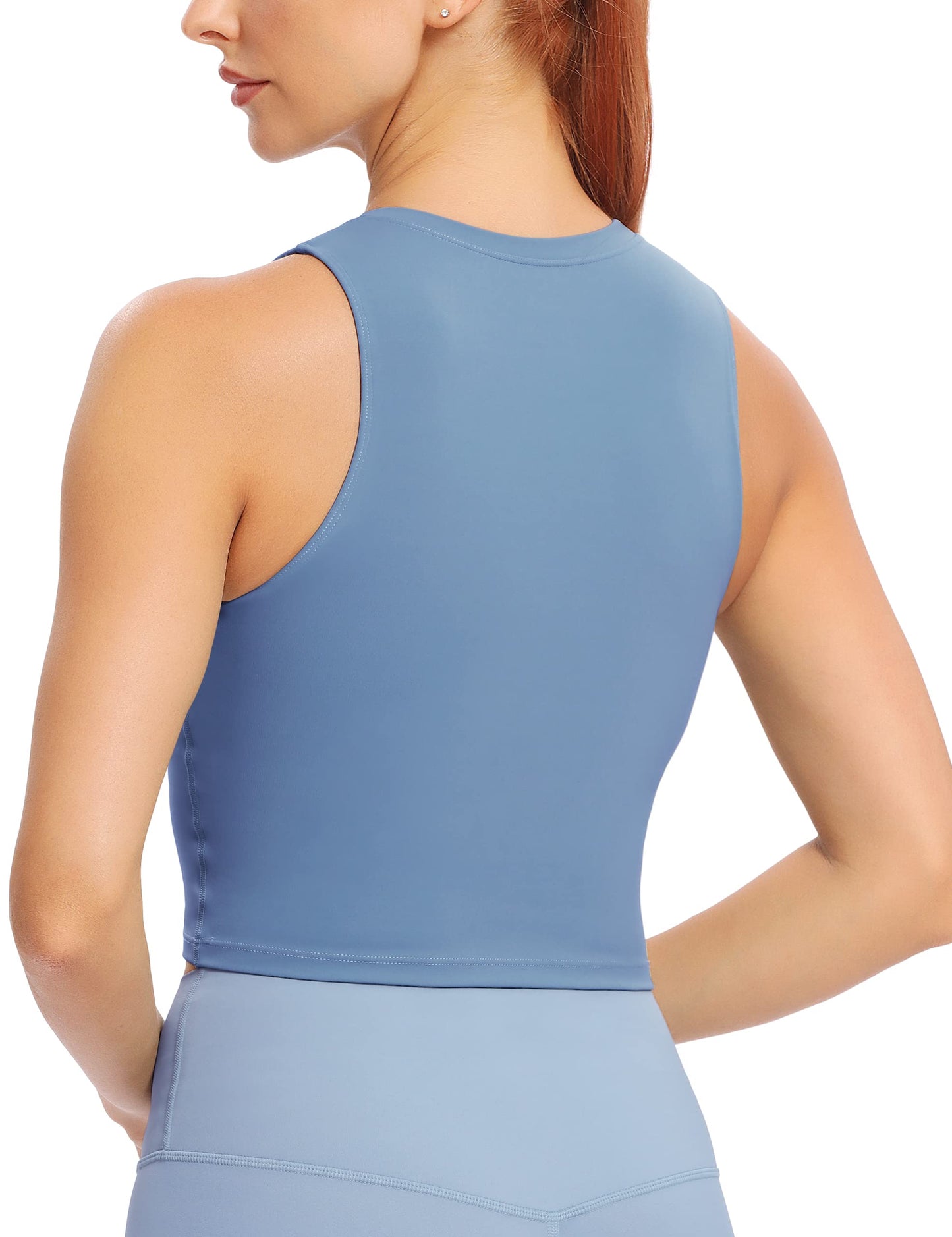 Natural Feelings Nudi Sports Bras for Women Removable Padded Yoga Tank Tops Sleeveless Fitness Workout Crop Tops