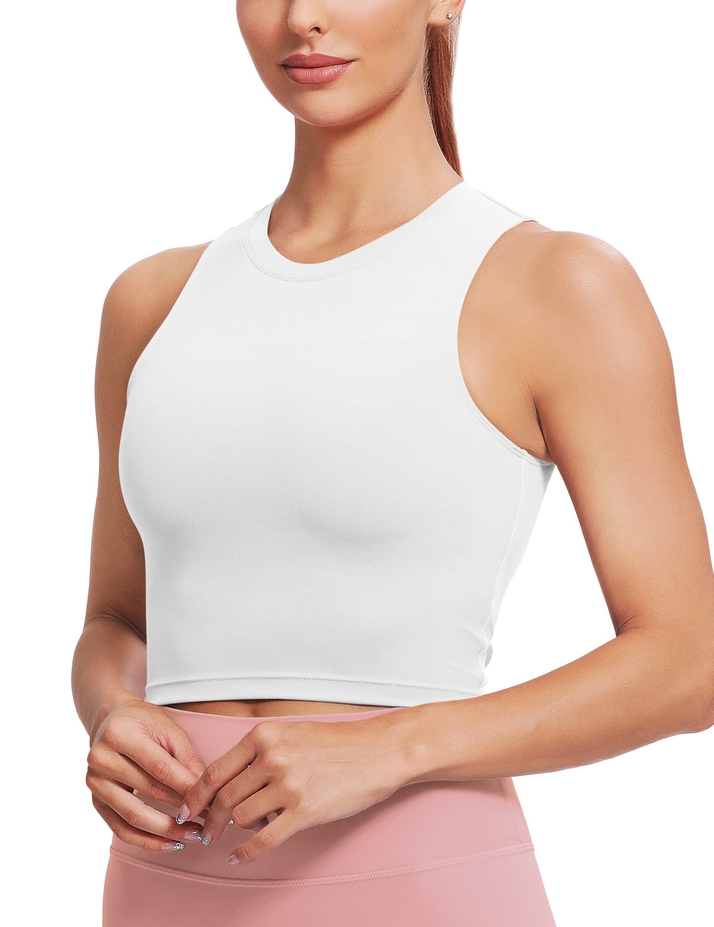 Natural Feelings Nudi Sports Bras for Women Removable Padded Yoga Tank Tops Sleeveless Fitness Workout Crop Tops
