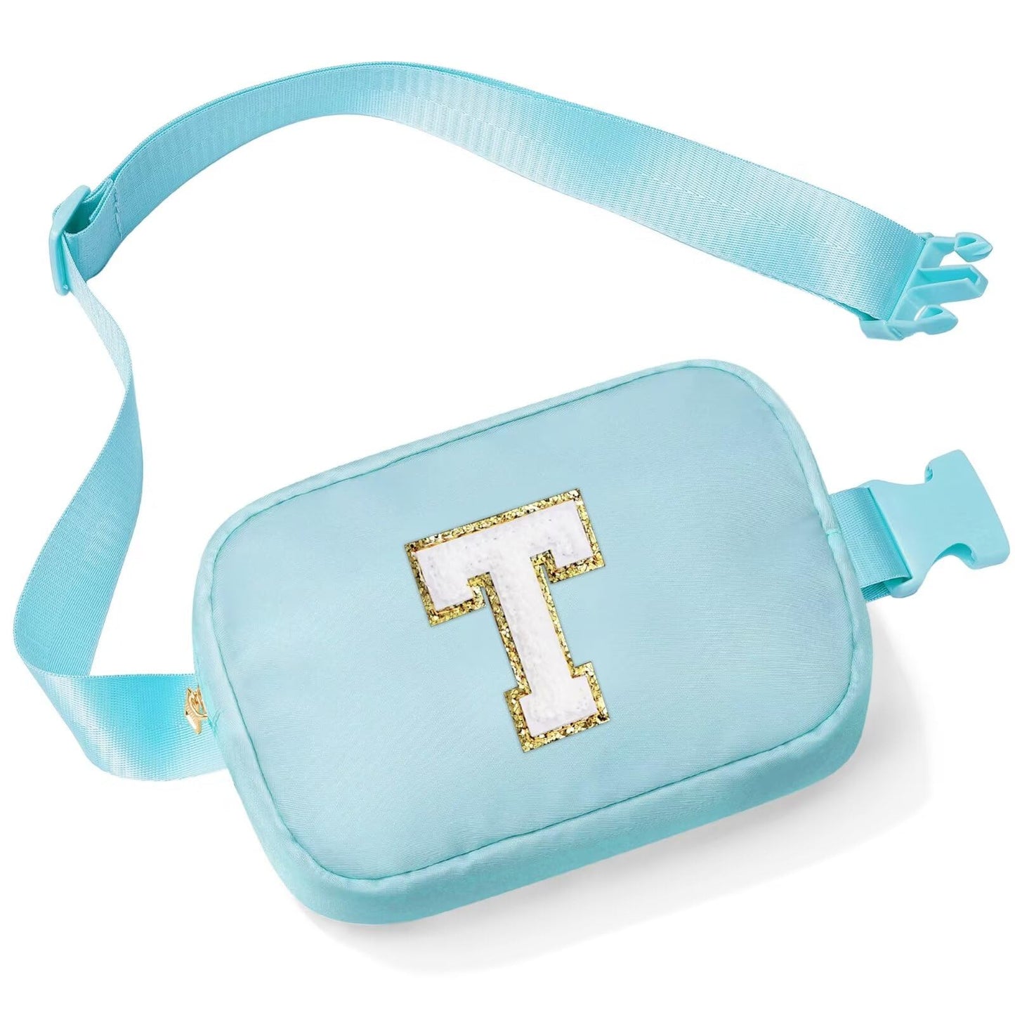 Initial Belt Bag - Crossbody Bags Women - Fanny Packs for Women Cross Body Bag White Small Waist Packs Travel Everywhere Belt Bag Monogram Crossbody Bag M