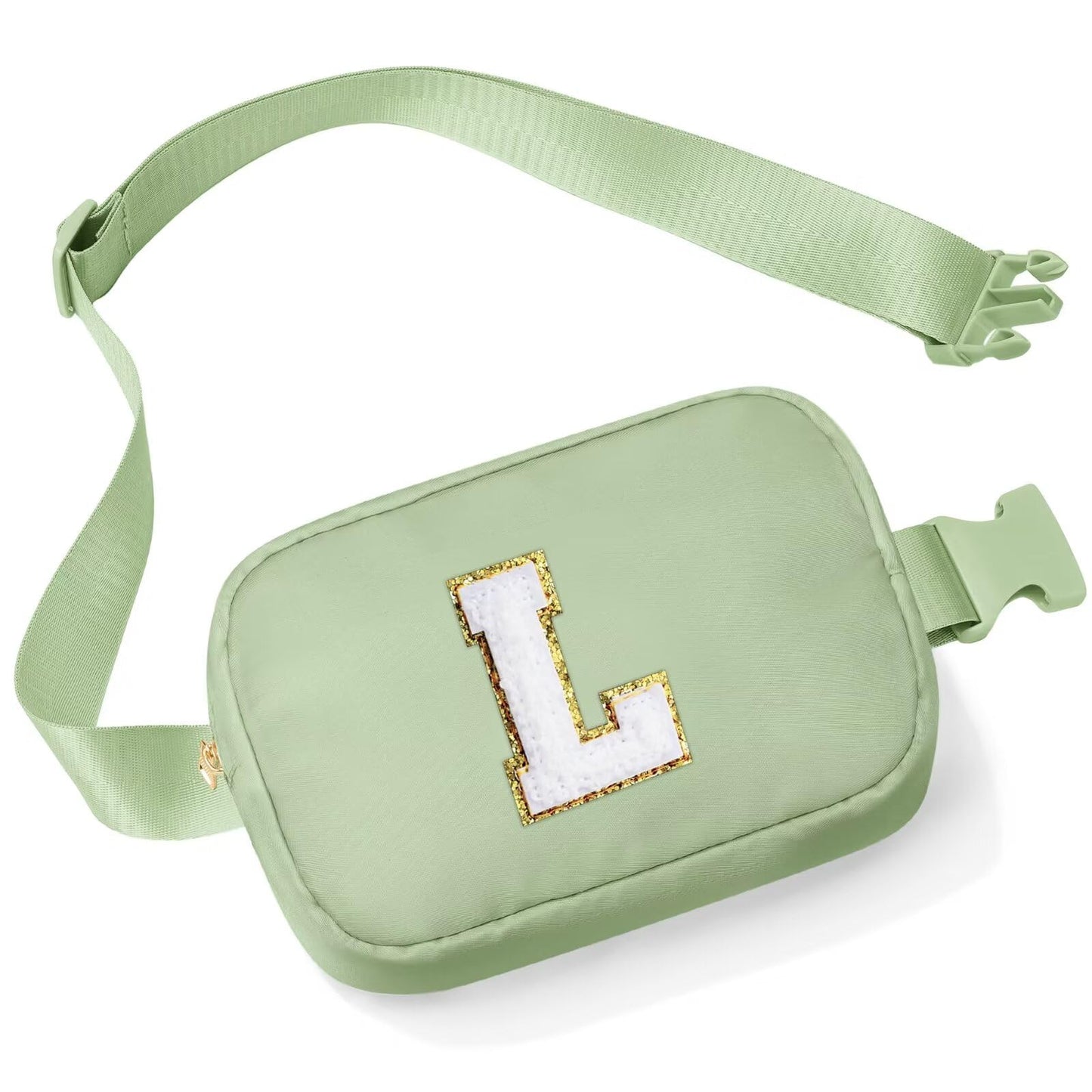 Initial Belt Bag - Crossbody Bags Women - Fanny Packs for Women Cross Body Bag White Small Waist Packs Travel Everywhere Belt Bag Monogram Crossbody Bag M