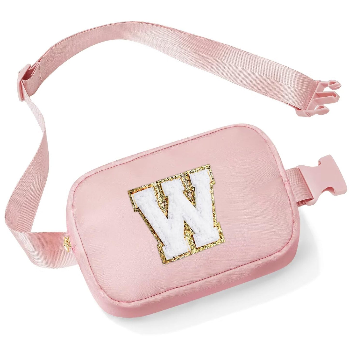 Initial Belt Bag - Crossbody Bags Women - Fanny Packs for Women Cross Body Bag White Small Waist Packs Travel Everywhere Belt Bag Monogram Crossbody Bag M