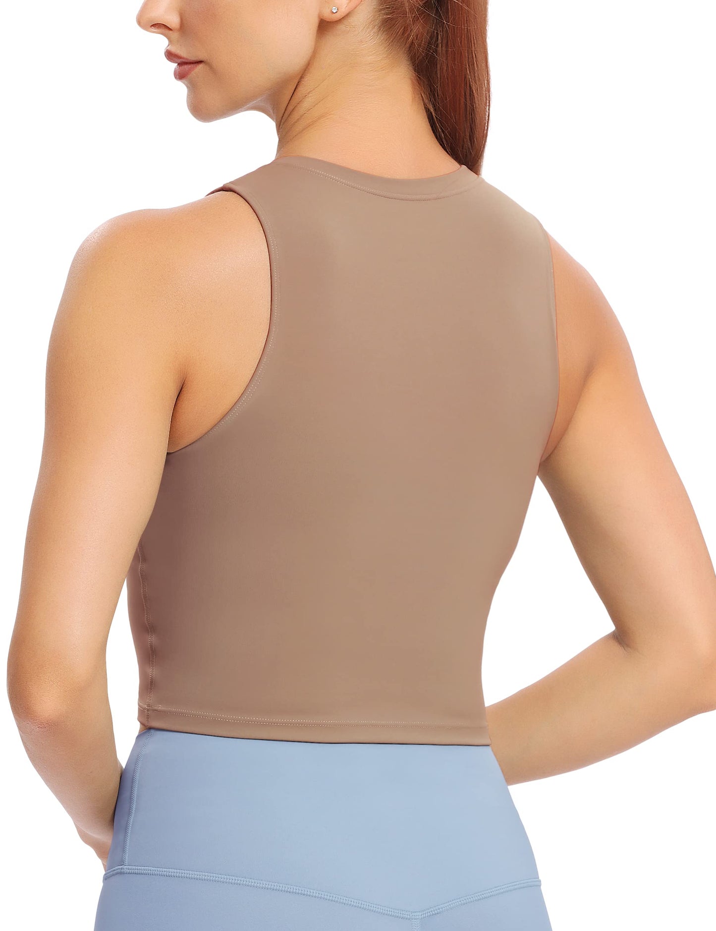 Natural Feelings Nudi Sports Bras for Women Removable Padded Yoga Tank Tops Sleeveless Fitness Workout Crop Tops