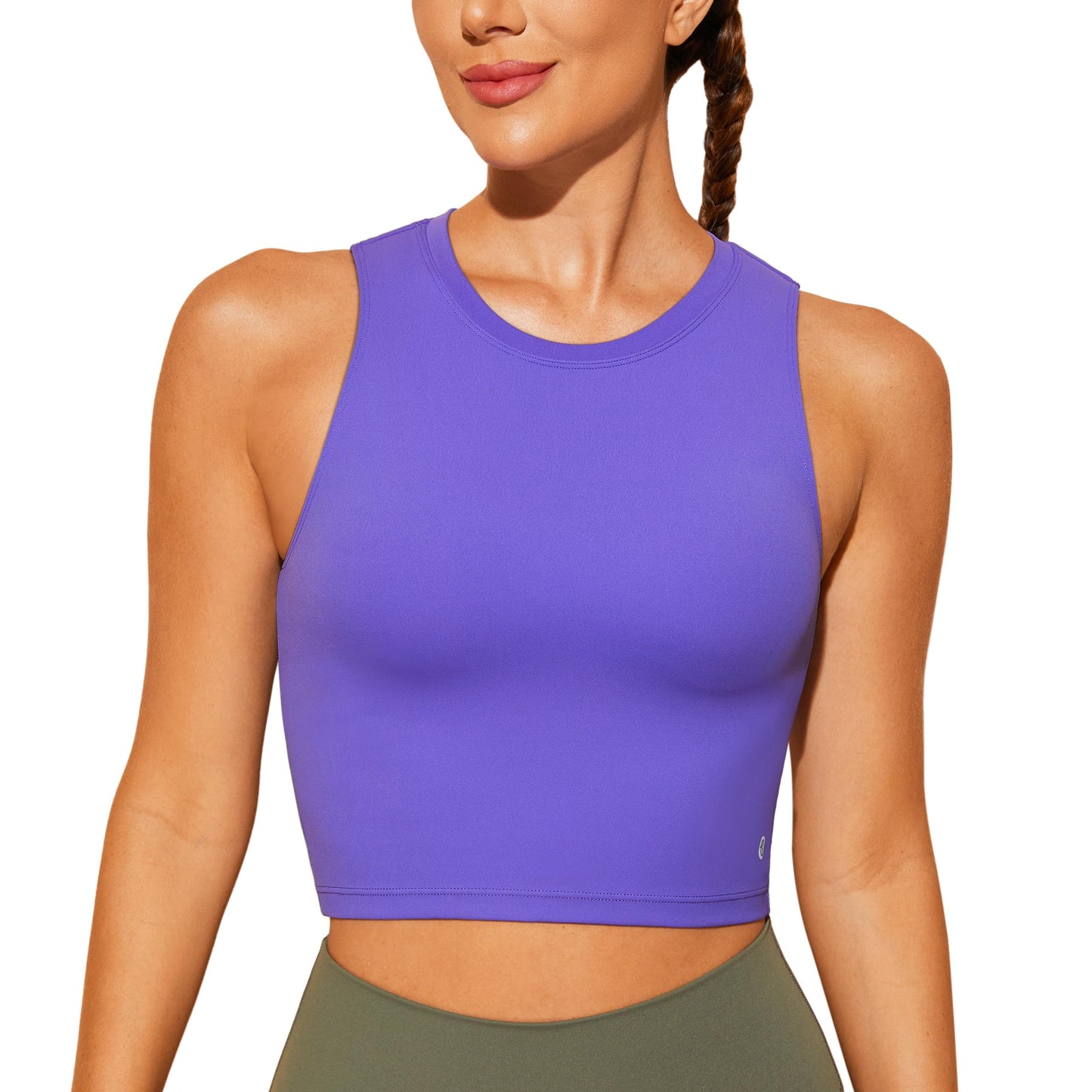 Natural Feelings Nudi Sports Bras for Women Removable Padded Yoga Tank Tops Sleeveless Fitness Workout Crop Tops