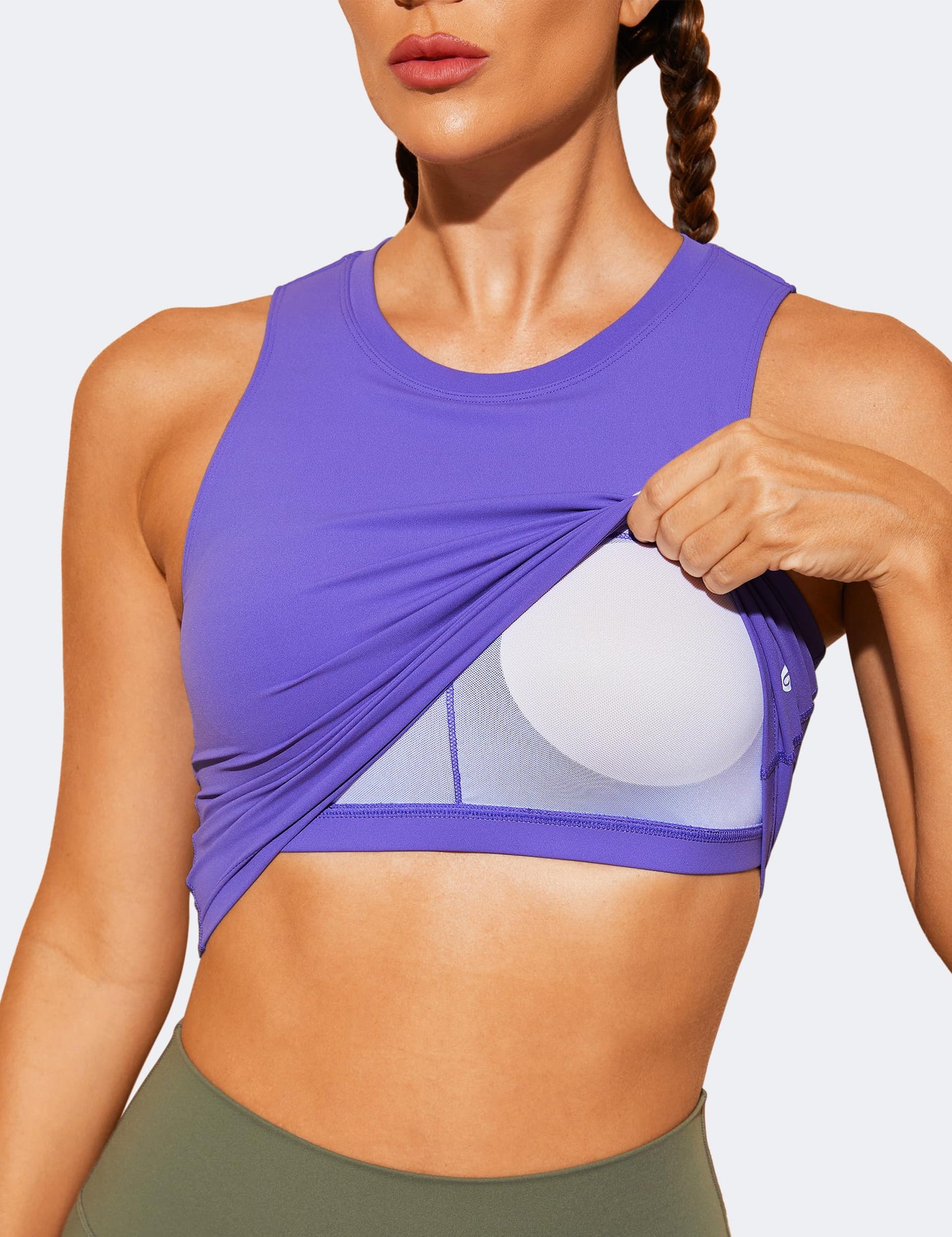 Natural Feelings Nudi Sports Bras for Women Removable Padded Yoga Tank Tops Sleeveless Fitness Workout Crop Tops