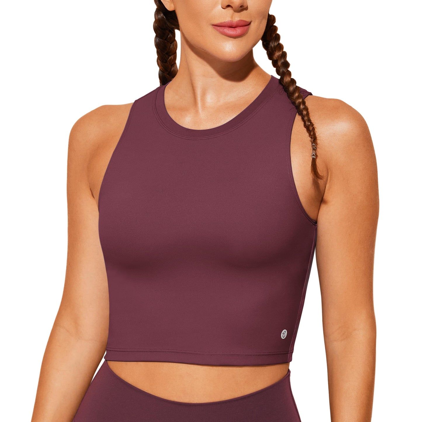 Natural Feelings Nudi Sports Bras for Women Removable Padded Yoga Tank Tops Sleeveless Fitness Workout Crop Tops