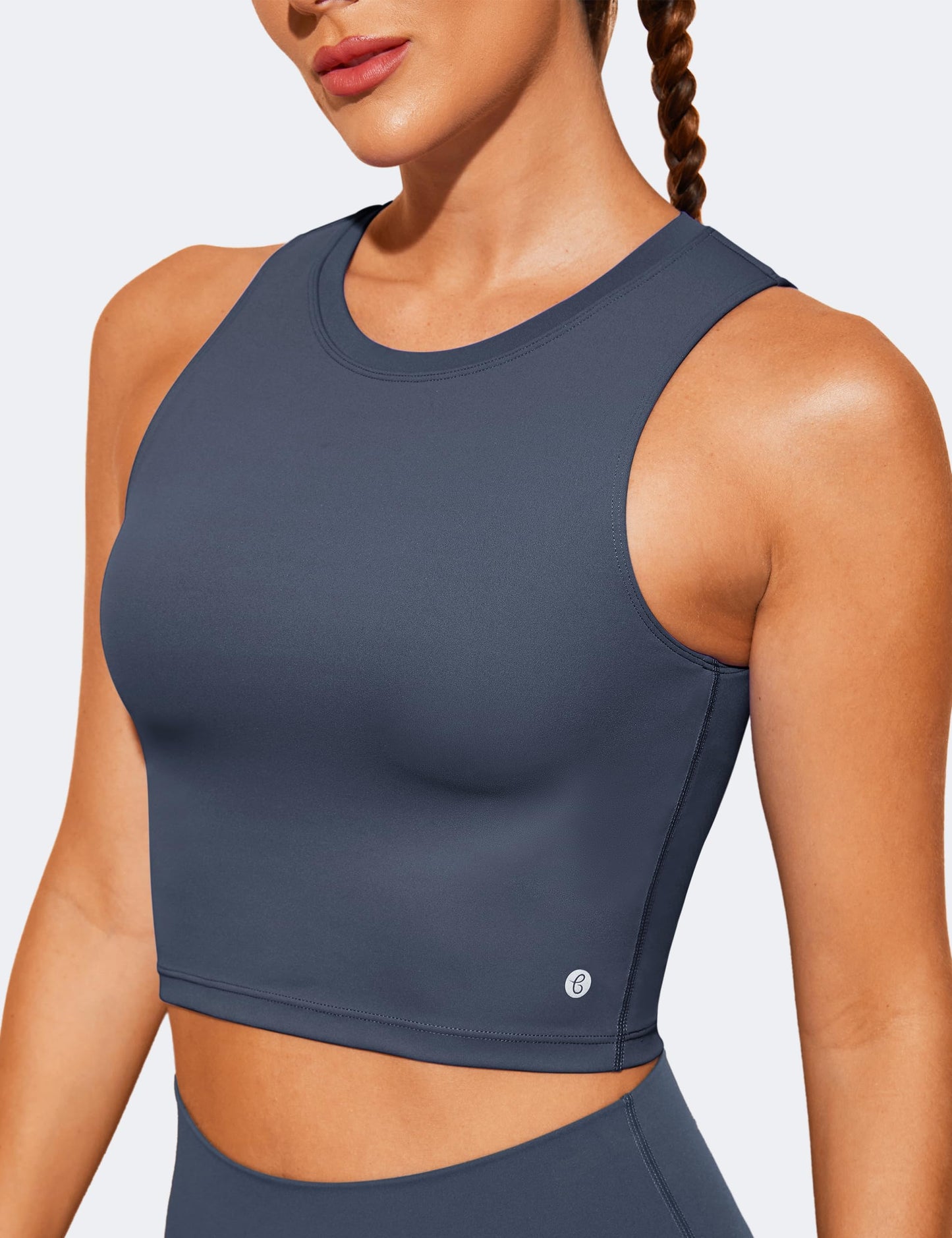 Natural Feelings Nudi Sports Bras for Women Removable Padded Yoga Tank Tops Sleeveless Fitness Workout Crop Tops