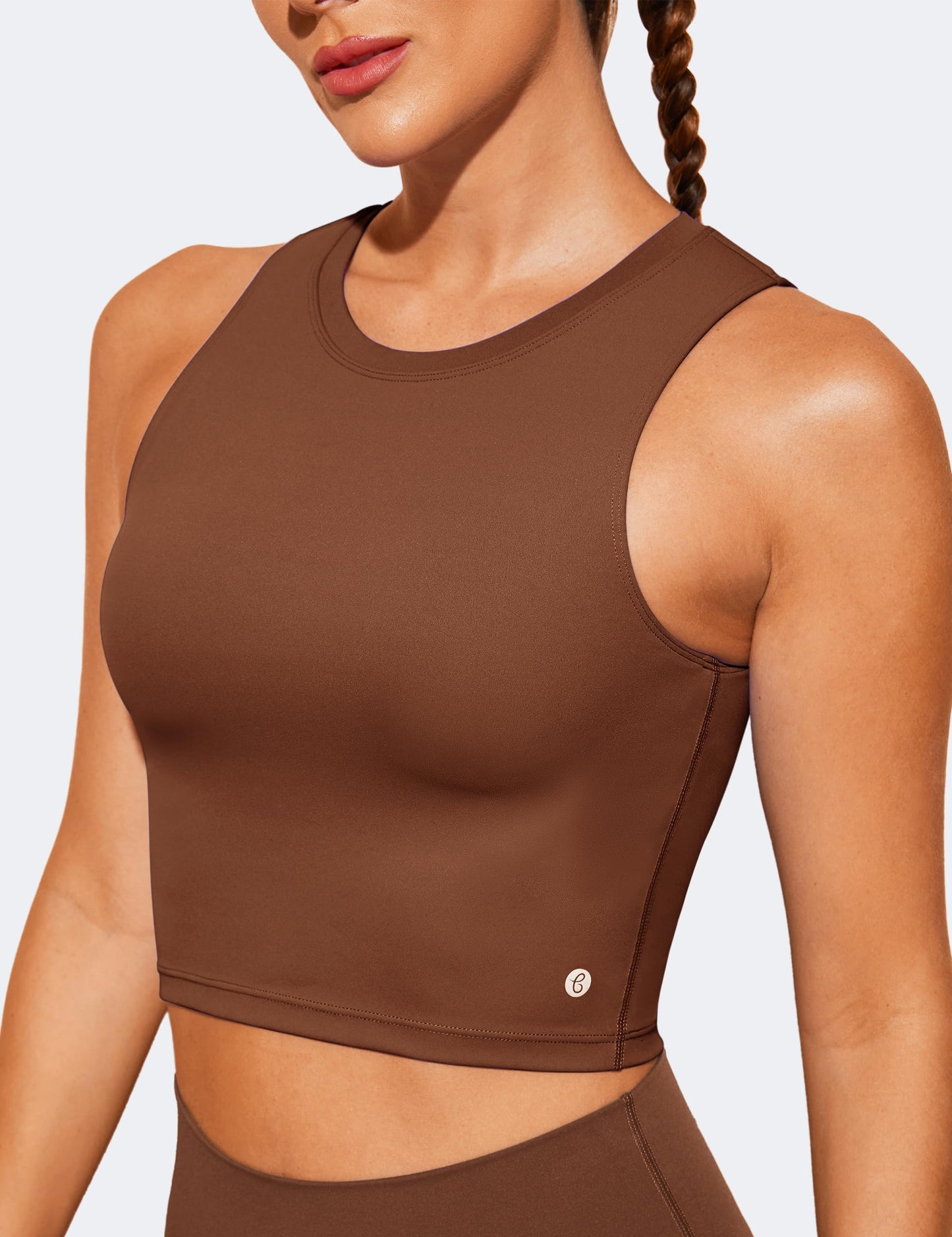 Natural Feelings Nudi Sports Bras for Women Removable Padded Yoga Tank Tops Sleeveless Fitness Workout Crop Tops