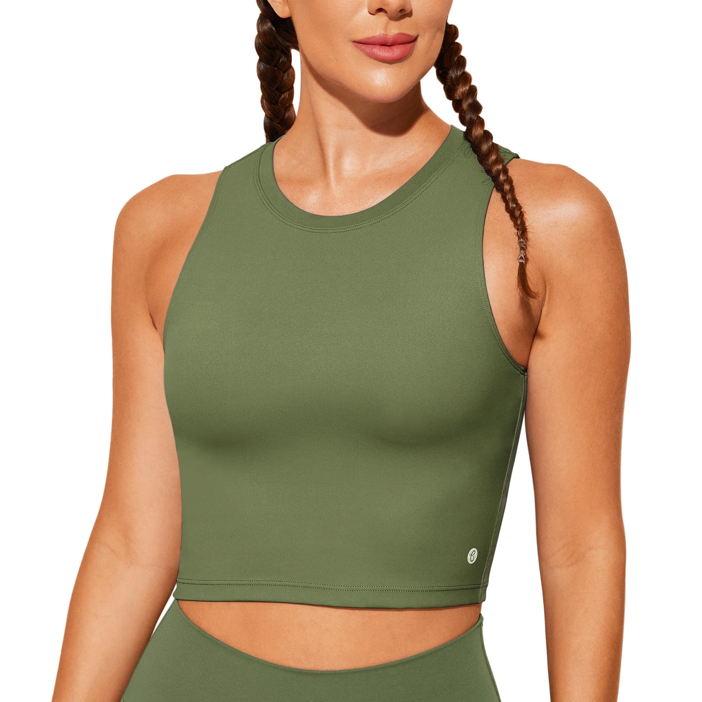 Natural Feelings Nudi Sports Bras for Women Removable Padded Yoga Tank Tops Sleeveless Fitness Workout Crop Tops