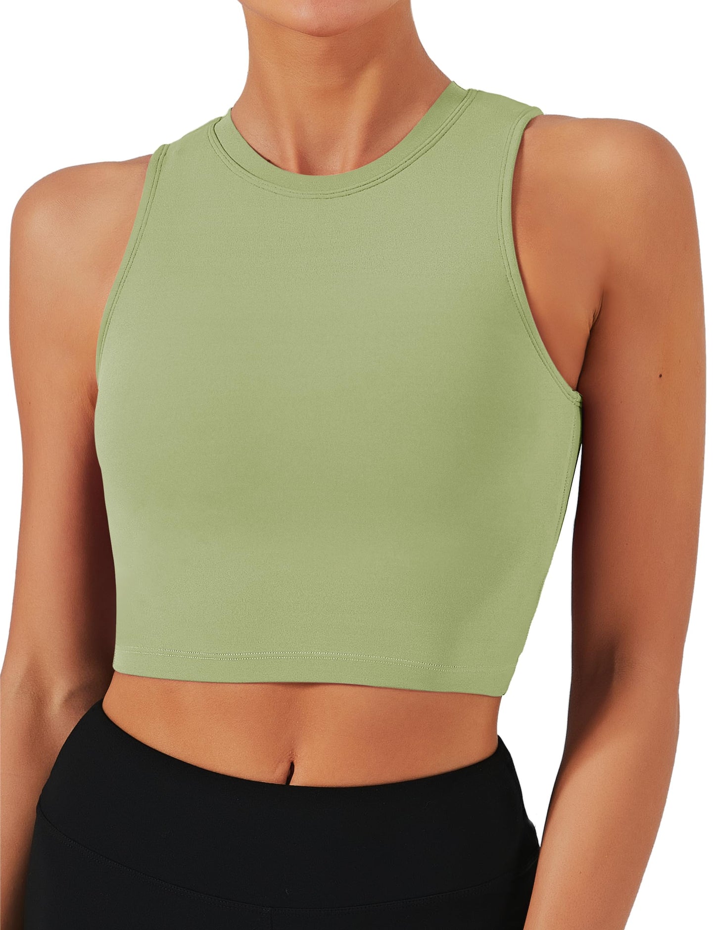 Natural Feelings Nudi Sports Bras for Women Removable Padded Yoga Tank Tops Sleeveless Fitness Workout Crop Tops