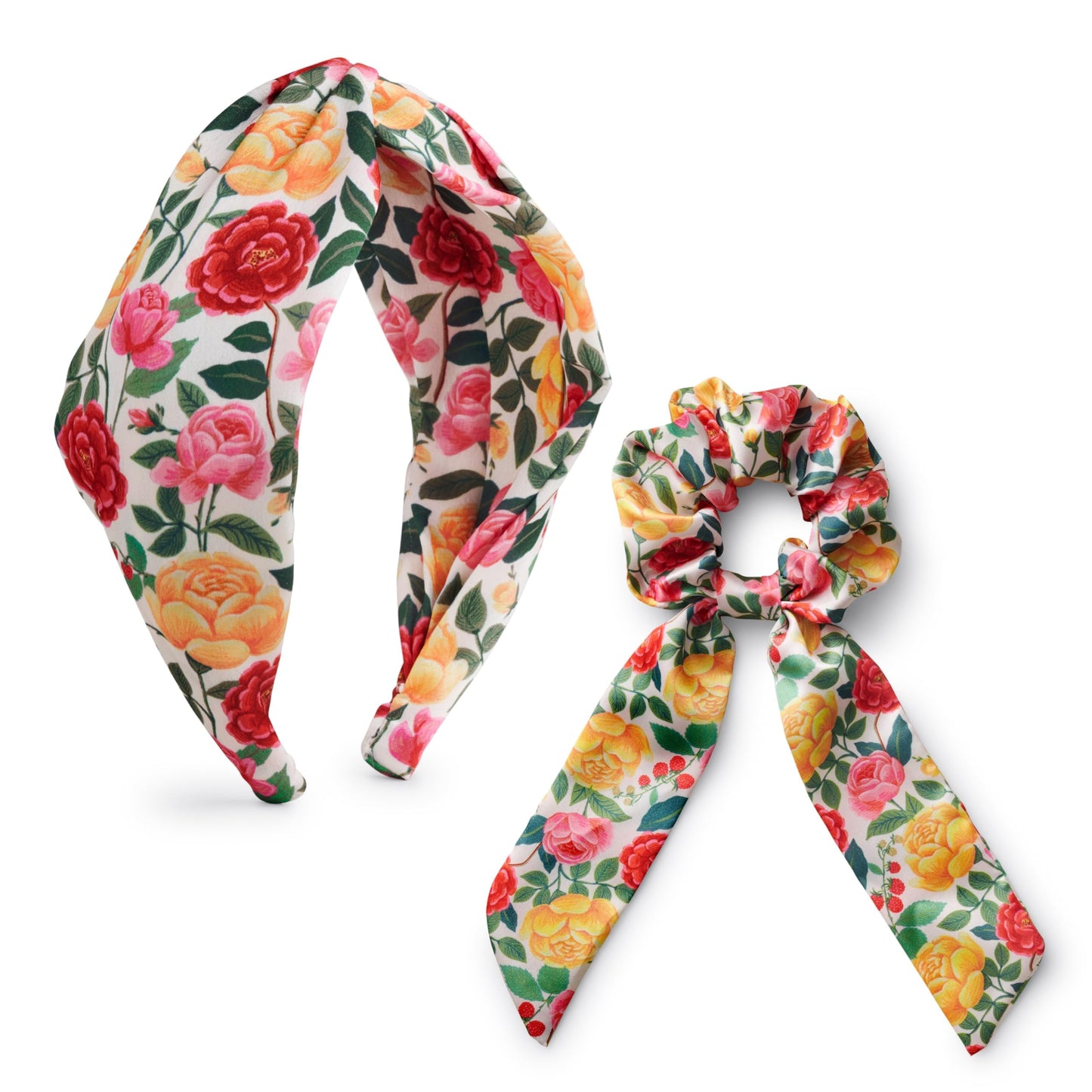 RIFLE PAPER CO. Garden Party Knotted Fabric Headband | Signature Bright Floral Pattern, Top Off Your Outfit. Covered Plastic Band Durable for Everyday Use (Gift for Mom, Teen, Girl)