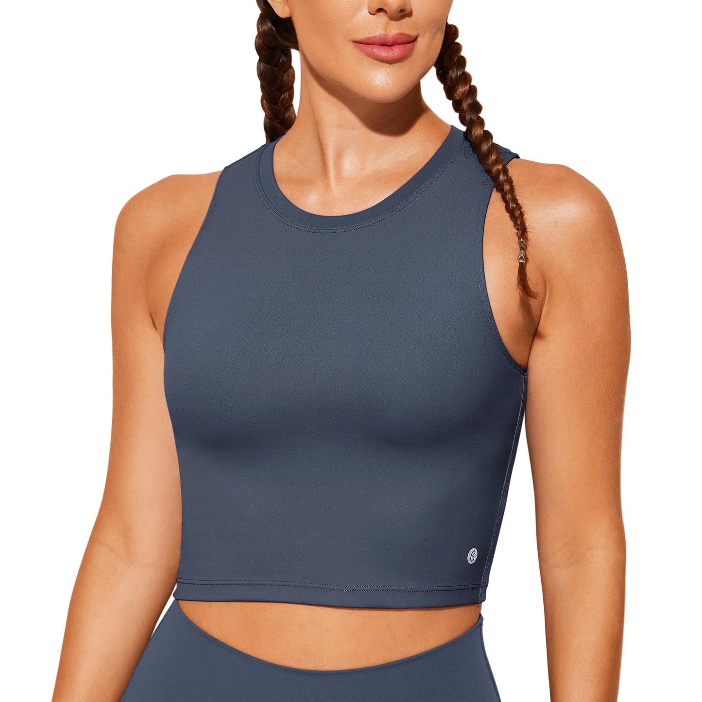 Natural Feelings Nudi Sports Bras for Women Removable Padded Yoga Tank Tops Sleeveless Fitness Workout Crop Tops