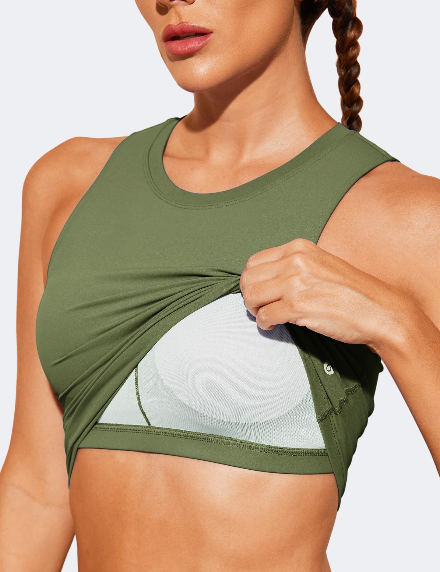 Natural Feelings Nudi Sports Bras for Women Removable Padded Yoga Tank Tops Sleeveless Fitness Workout Crop Tops
