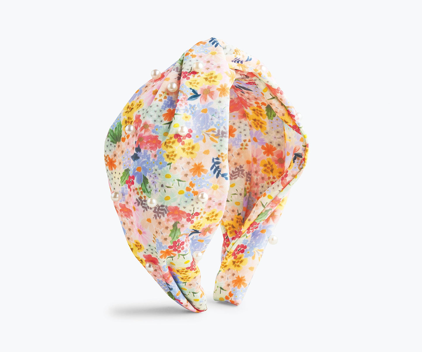 RIFLE PAPER CO. Garden Party Knotted Fabric Headband | Signature Bright Floral Pattern, Top Off Your Outfit. Covered Plastic Band Durable for Everyday Use (Gift for Mom, Teen, Girl)