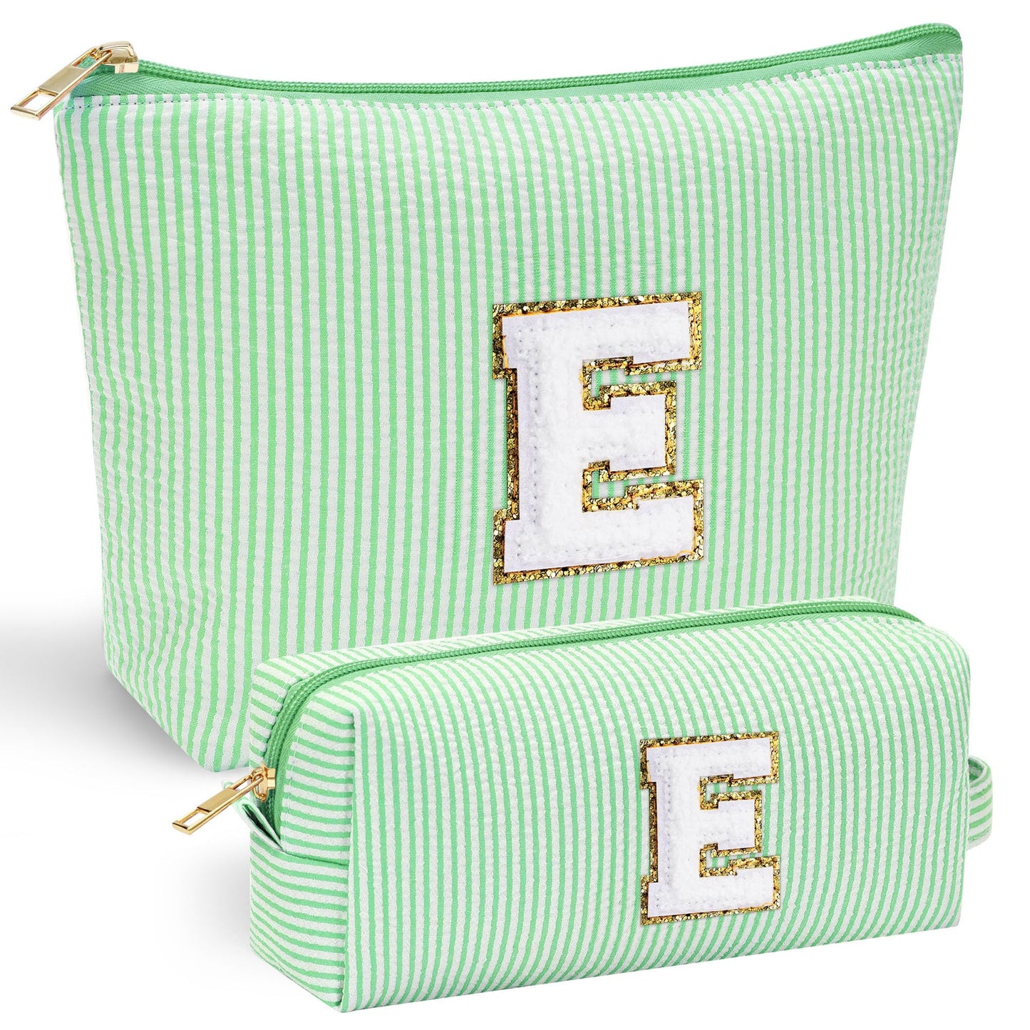 Initial Makeup Bag, Makeup Bag Travel Cosmetic Bag Cute Makeup Bag Personalized Engagement Bridesmaid Best Friend Birthday Gifts for Women Hostess Gifts for Her Friend Female Preppy Stuff M
