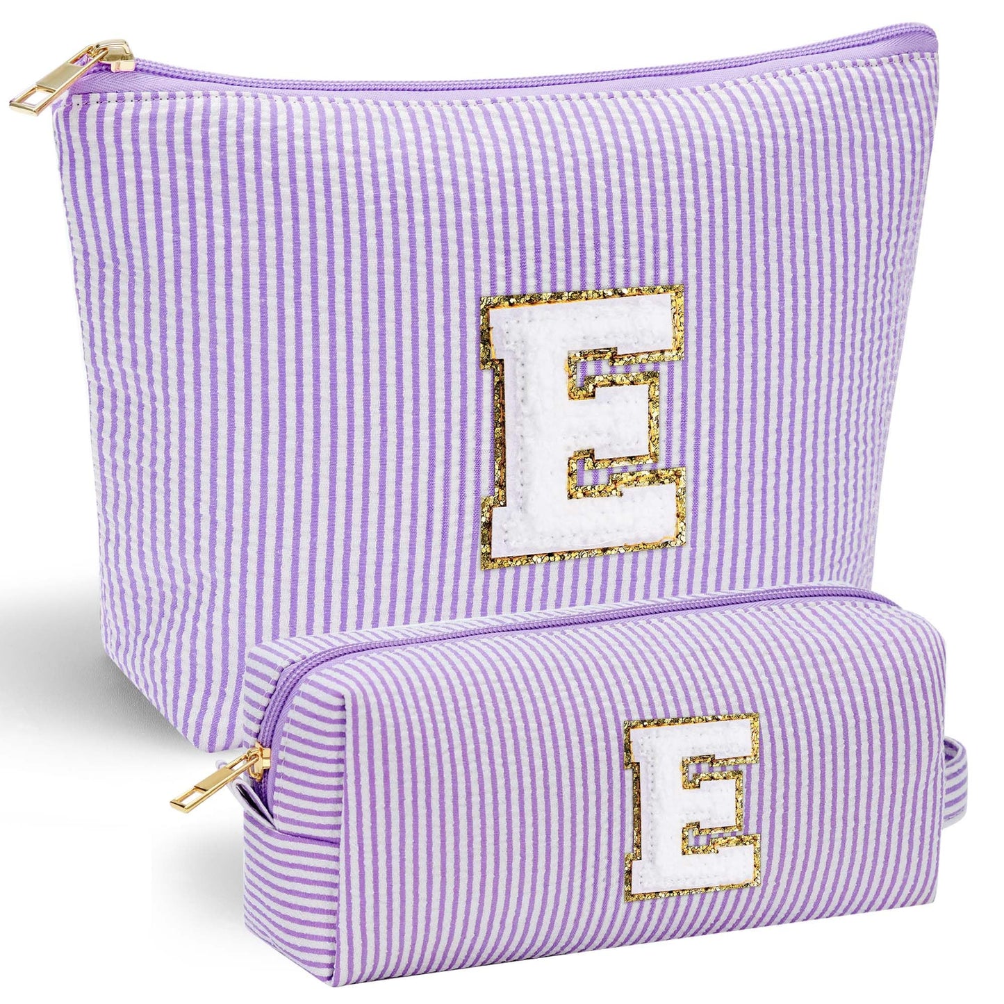 Initial Makeup Bag, Makeup Bag Travel Cosmetic Bag Cute Makeup Bag Personalized Engagement Bridesmaid Best Friend Birthday Gifts for Women Hostess Gifts for Her Friend Female Preppy Stuff M
