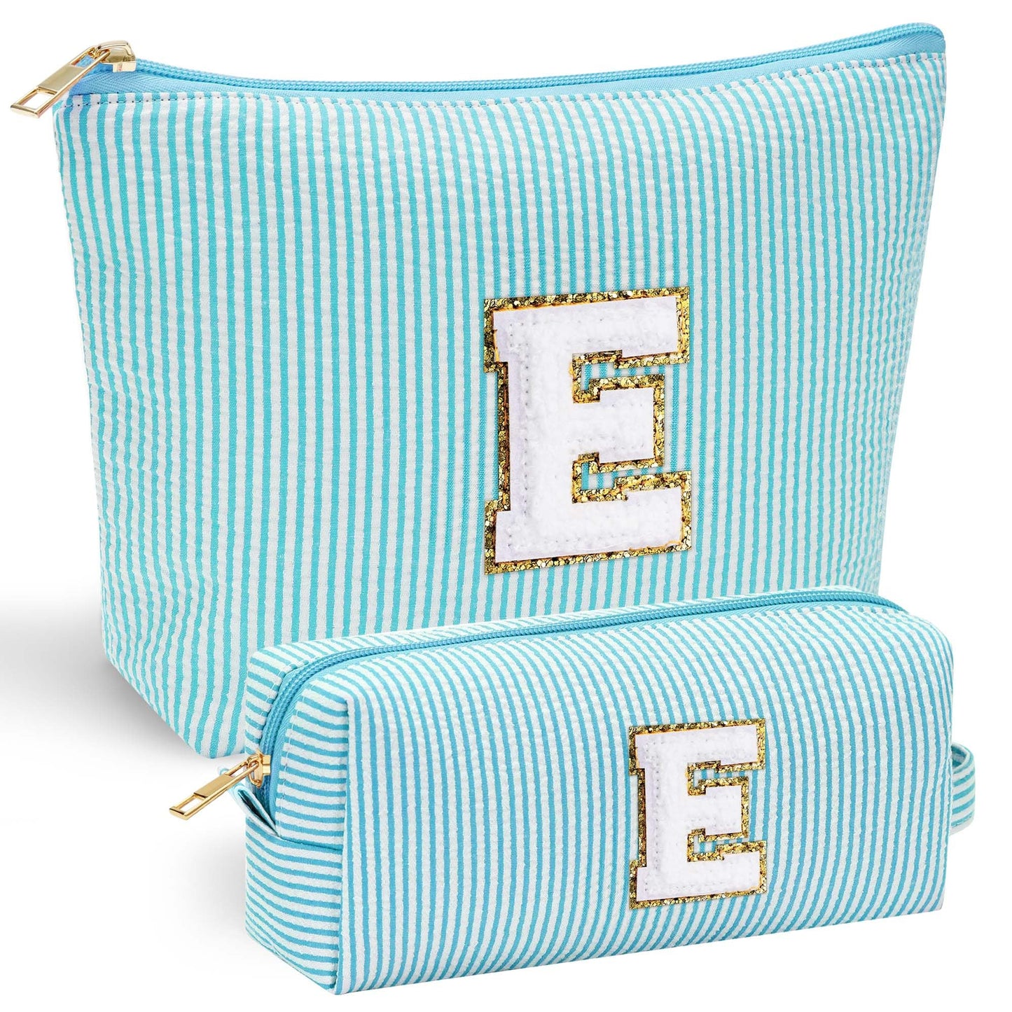 Initial Makeup Bag, Makeup Bag Travel Cosmetic Bag Cute Makeup Bag Personalized Engagement Bridesmaid Best Friend Birthday Gifts for Women Hostess Gifts for Her Friend Female Preppy Stuff M