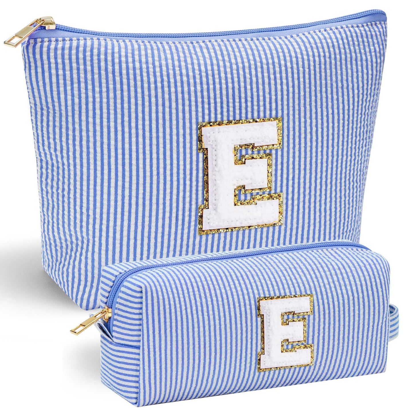 Initial Makeup Bag, Makeup Bag Travel Cosmetic Bag Cute Makeup Bag Personalized Engagement Bridesmaid Best Friend Birthday Gifts for Women Hostess Gifts for Her Friend Female Preppy Stuff M