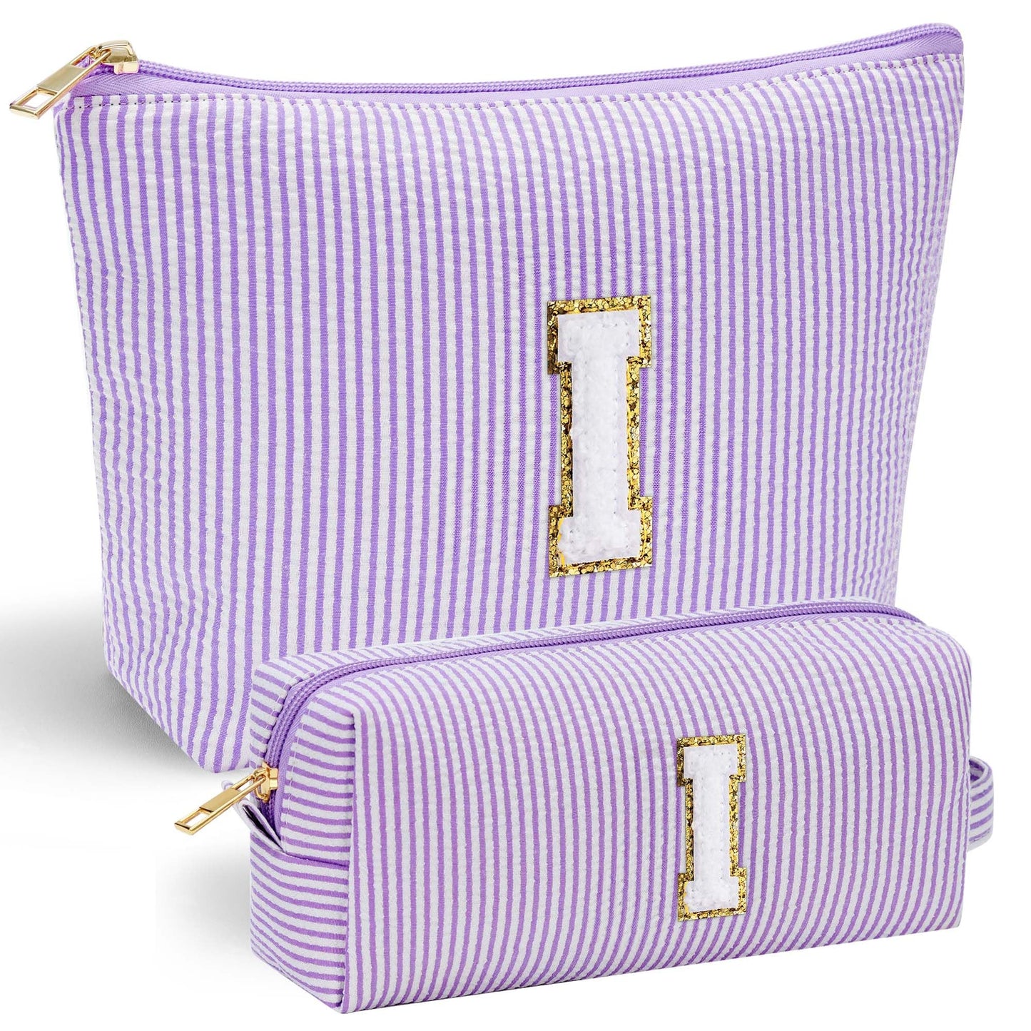 Initial Makeup Bag, Makeup Bag Travel Cosmetic Bag Cute Makeup Bag Personalized Engagement Bridesmaid Best Friend Birthday Gifts for Women Hostess Gifts for Her Friend Female Preppy Stuff M